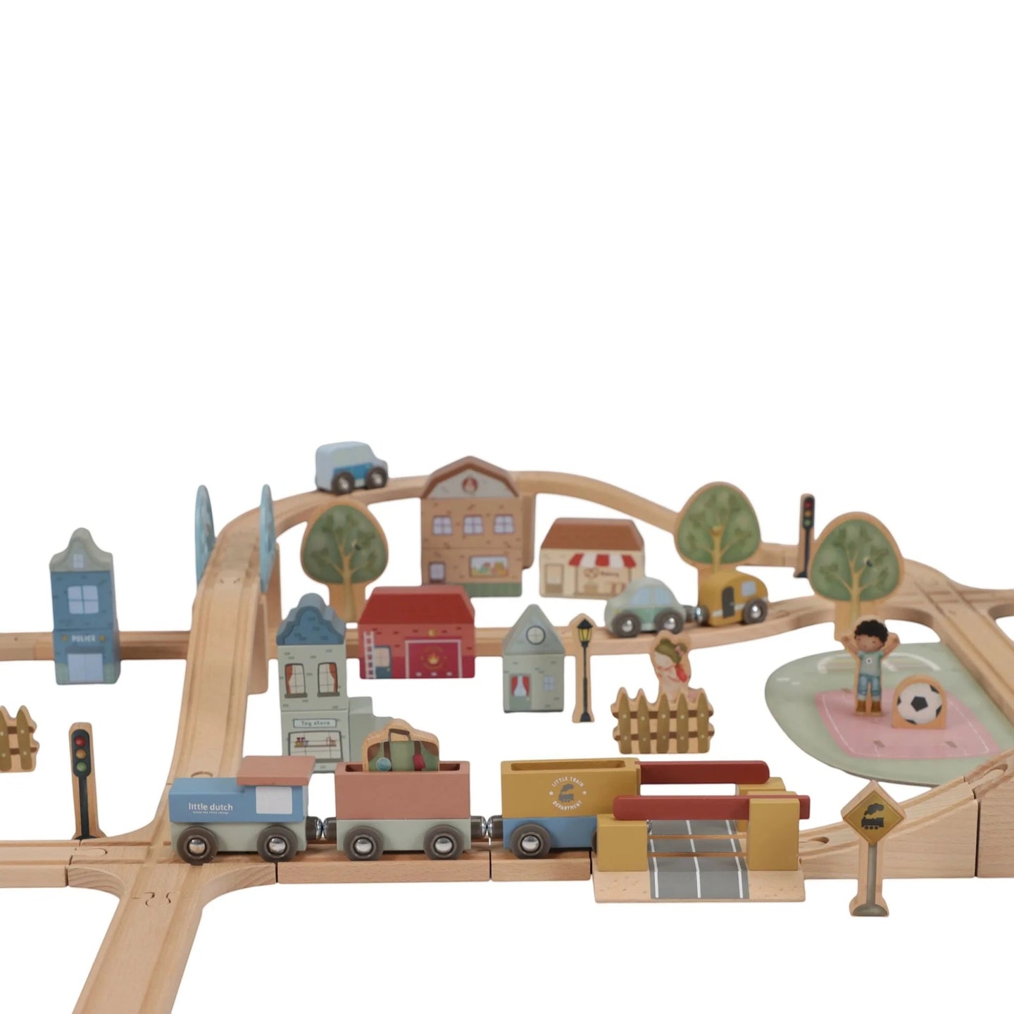 LITTLE DUTCH. Train play set with tracks and XL vehicles - Image 4