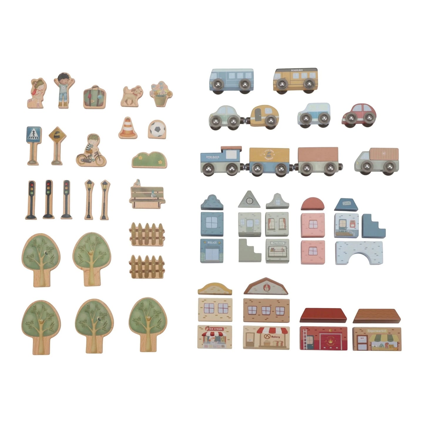 LITTLE DUTCH. Train play set with tracks and XL vehicles - Image 5