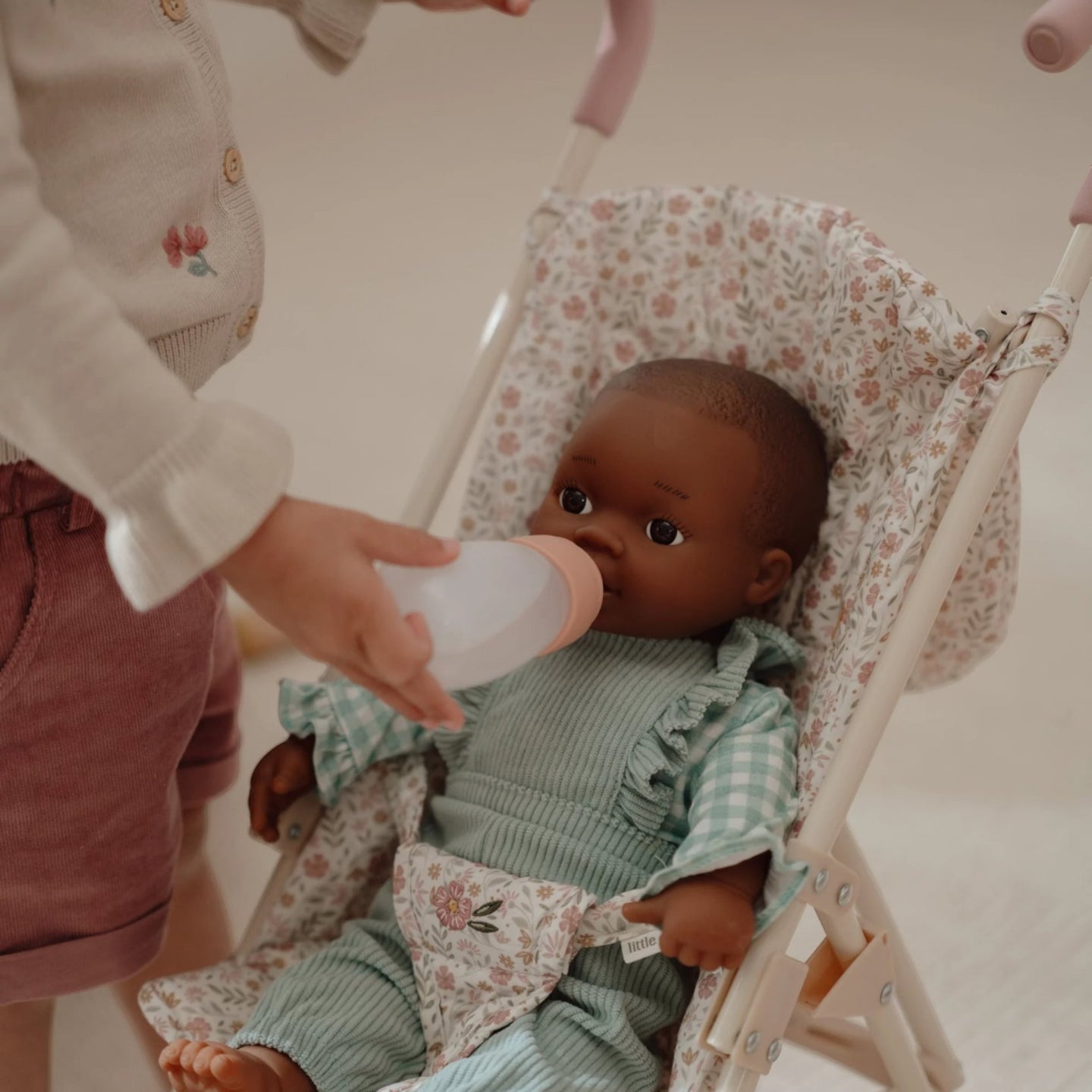 LITTLE DUTCH. Metal doll stroller - white - Image 4