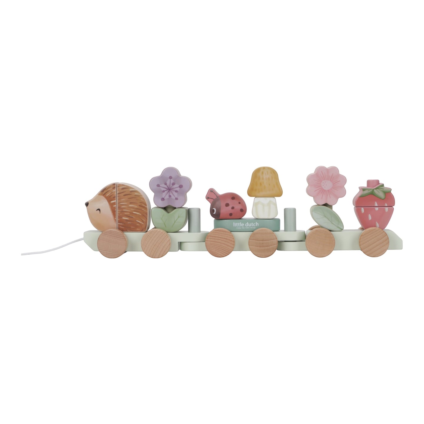 LITTLE DUTCH. Wooden train with fine motor exercise hedgehog Fairy Garden