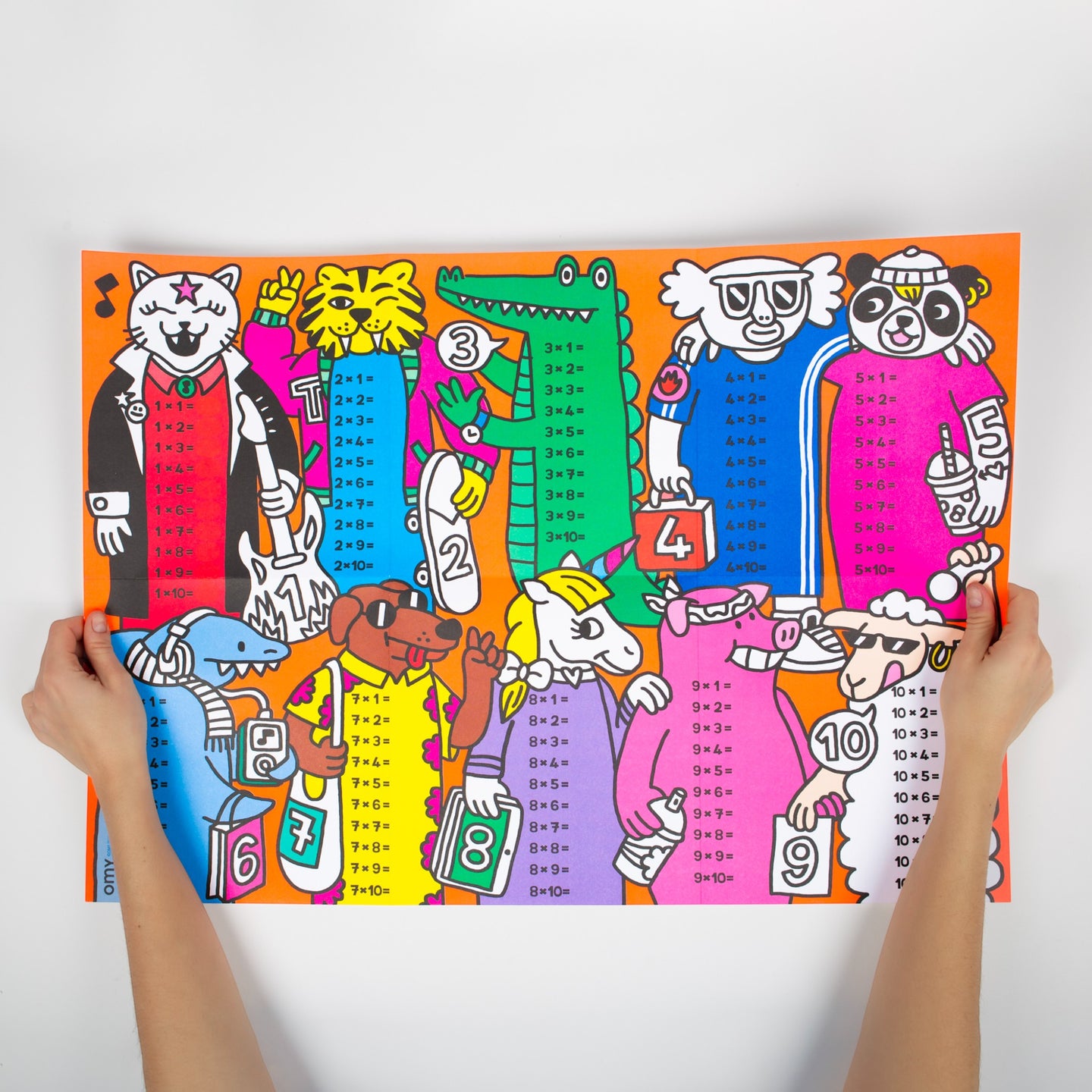 OMY. Giant poster for painting with stickers School Multiplications - Image 3