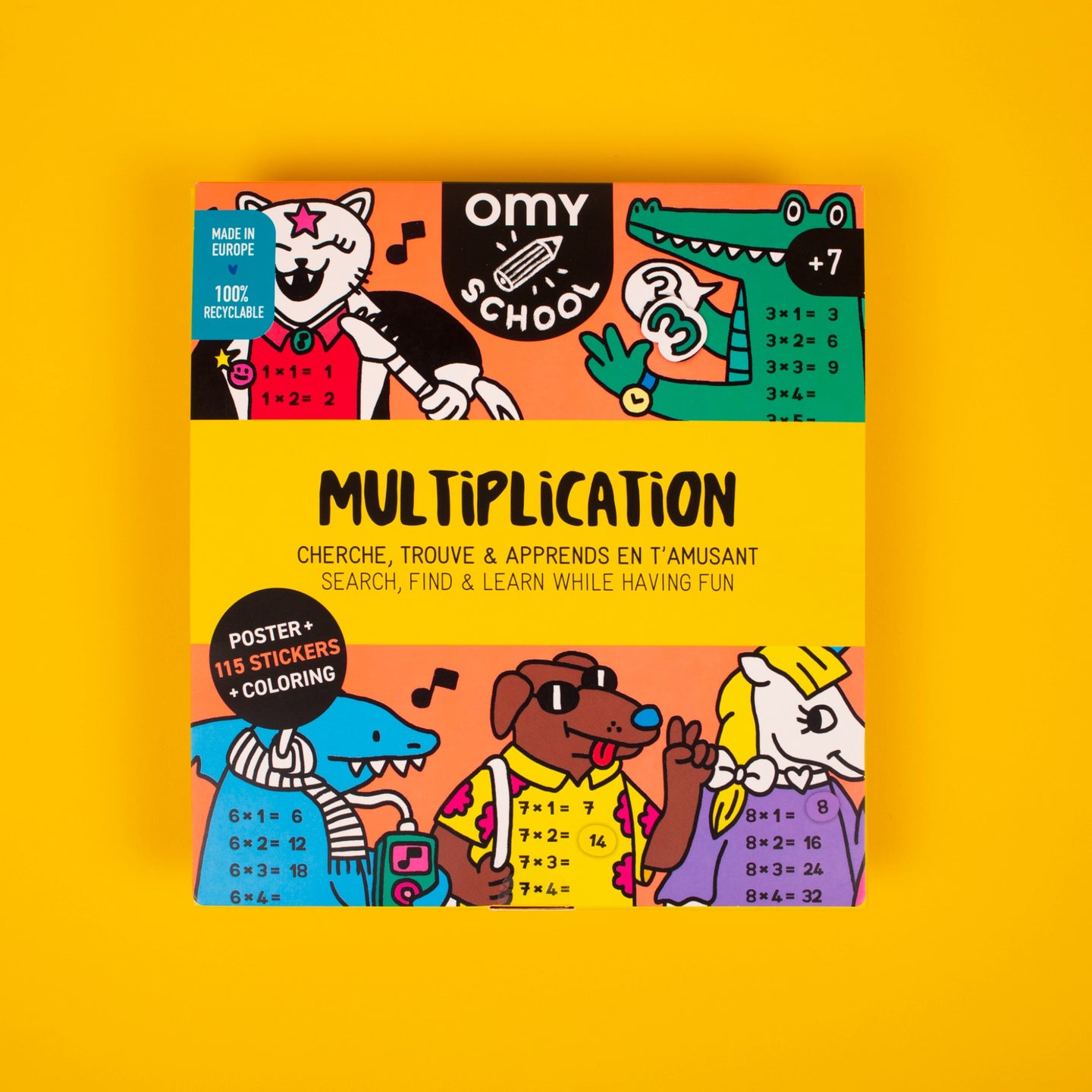 OMY. Giant poster for painting with stickers School Multiplications - Image 6