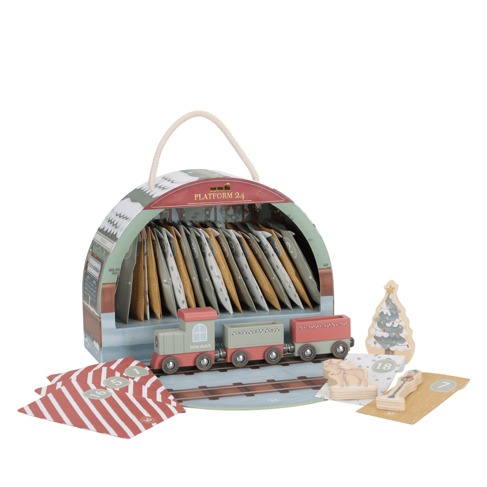 LITTLE DUTCH Advent Calendar - Train Track Scene - Image 3