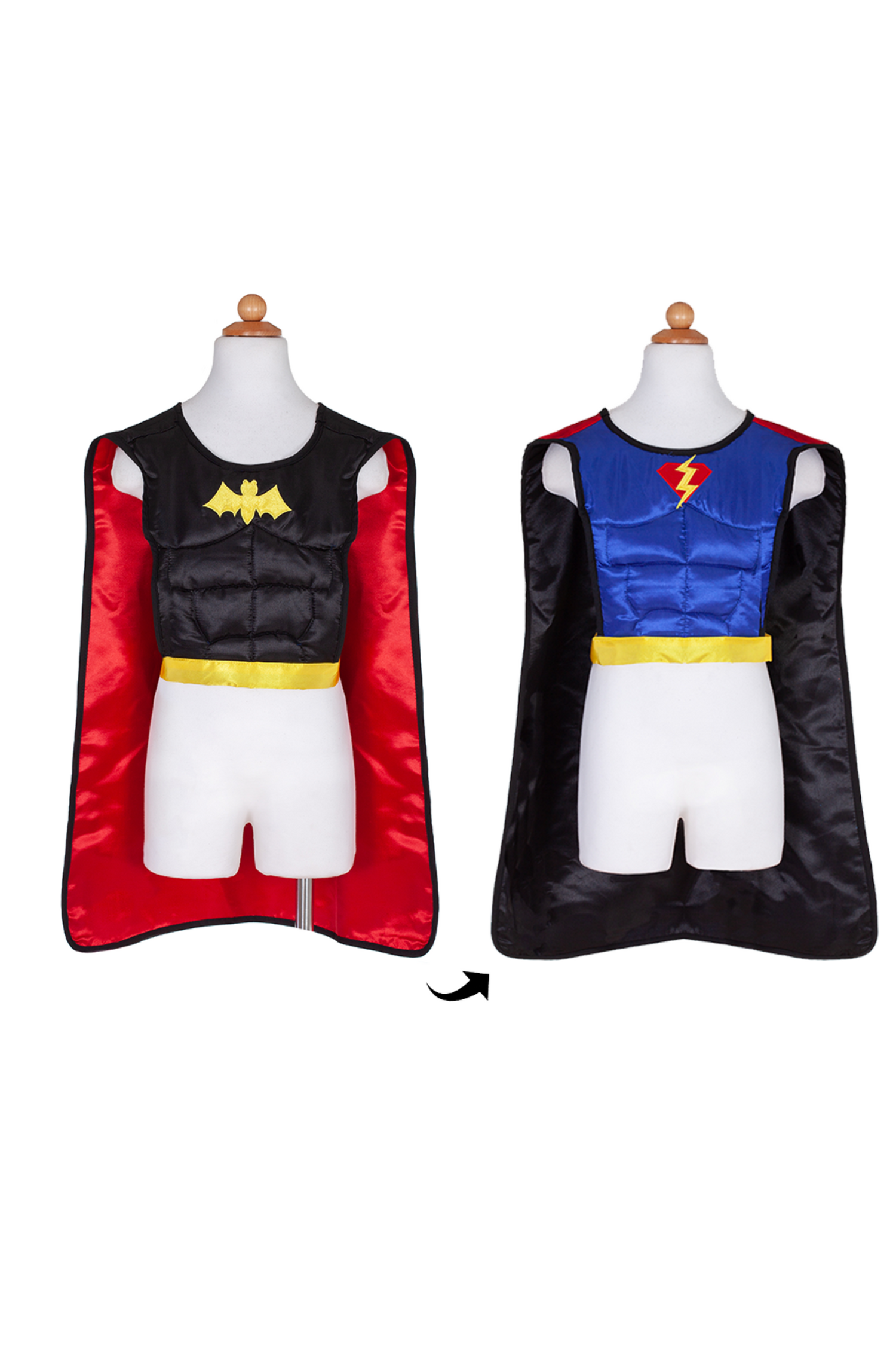 GREAT PRETENDERS Reversible Superhero Tunic Cape with Mask 4-7Y