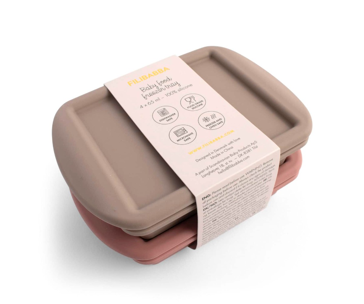 Filibabba Baby Food Freezer Tray 4x65ml – 2 Pack – Rose Mix - Image 5
