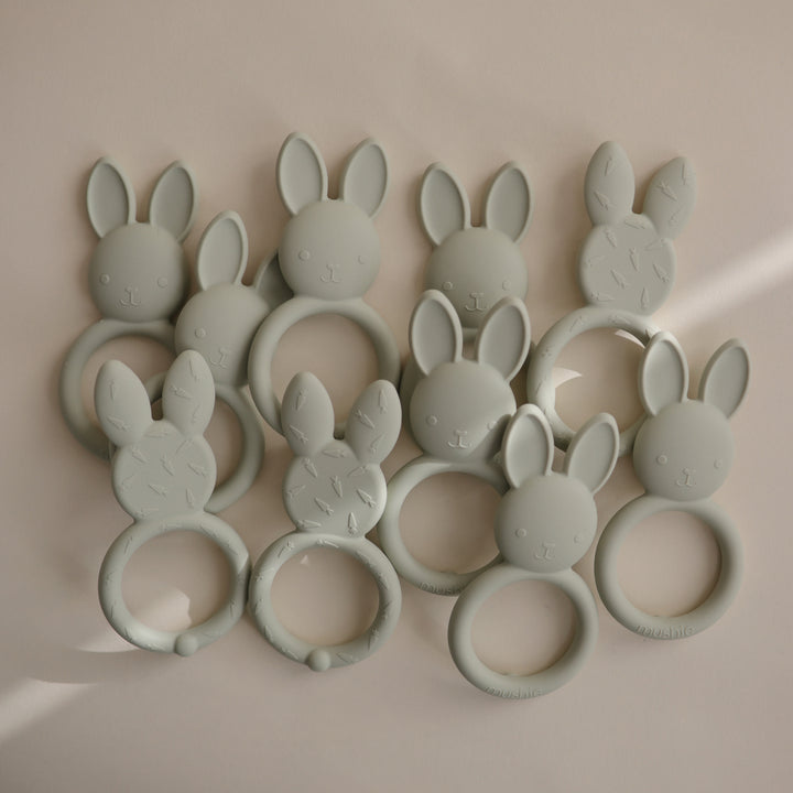 MUSHIE Silicone Bunny Teether Sage - Image 7