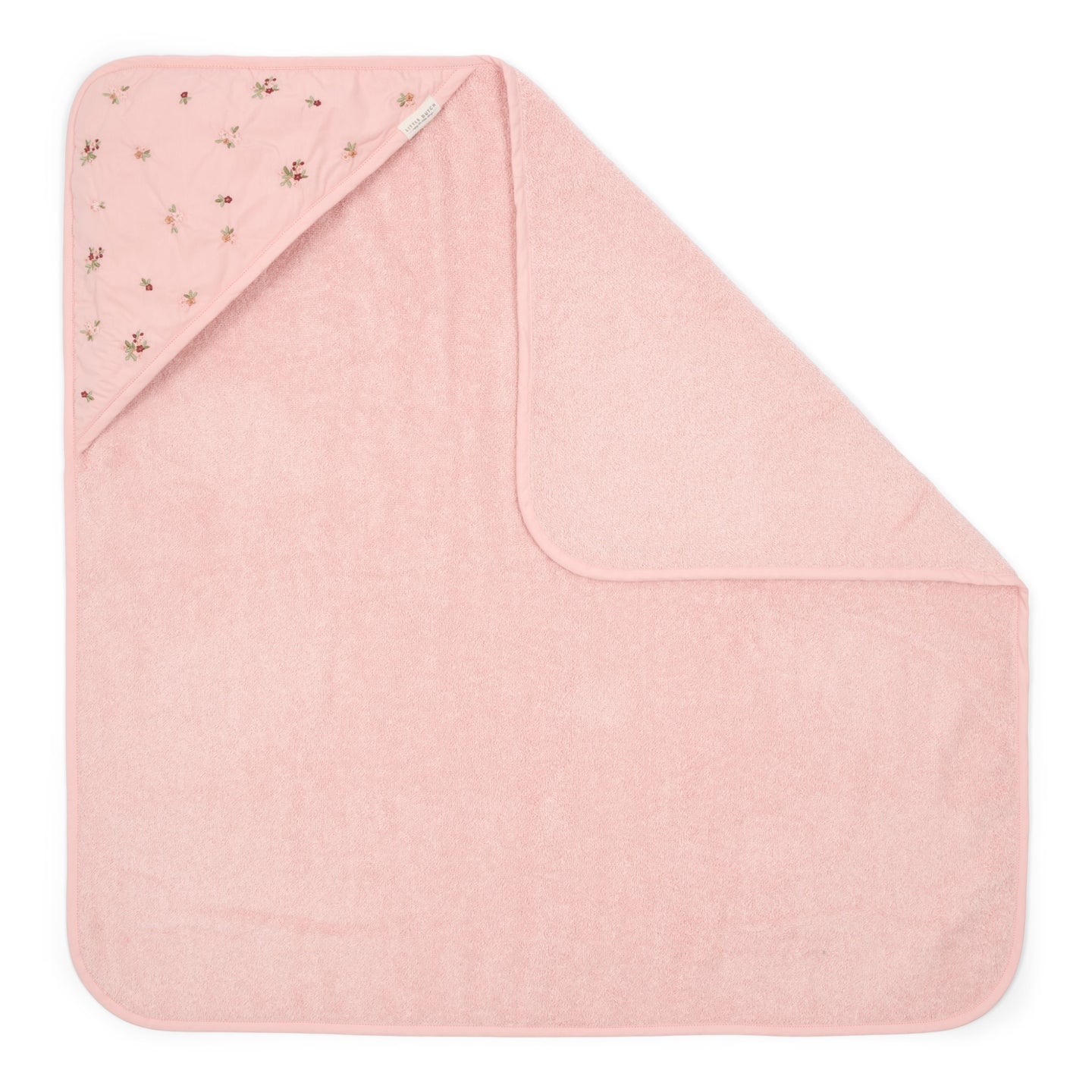 LITTLE DUTCH. Hooded Towel with Blossom embroidery 75x75 - Image 5
