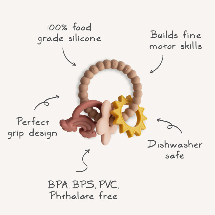 MUSHIE Silicone Nature Teething Ring - Image 2