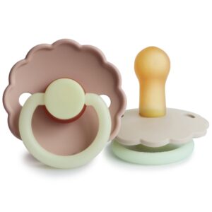 FRIGG Daisy - Round Latex 2-Pack Pacifiers - Blush night/Cream night - Size 2 6M+