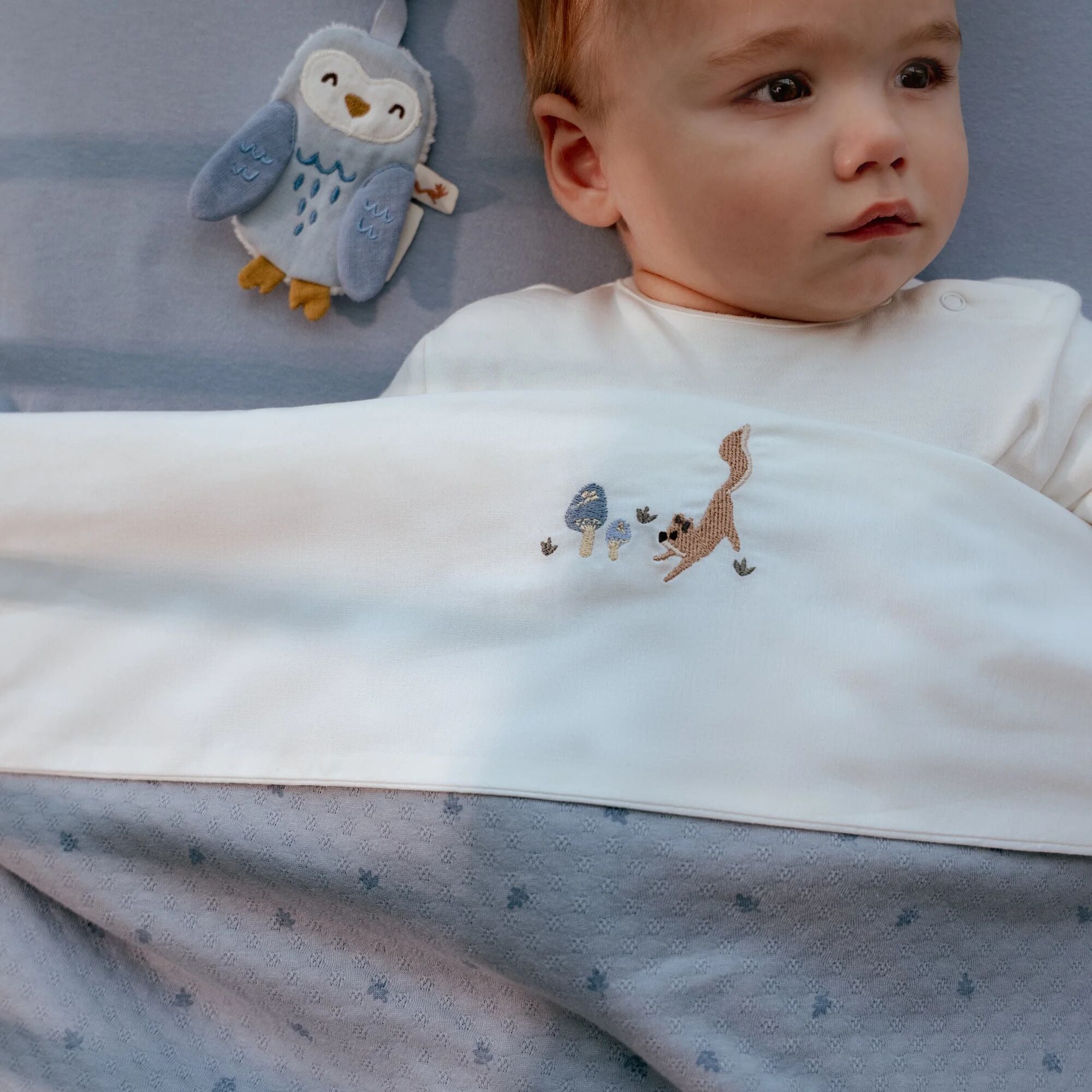 LITTLE DUTCH. Summer Blanket Pure Denim Blue 70x100 - Image 4