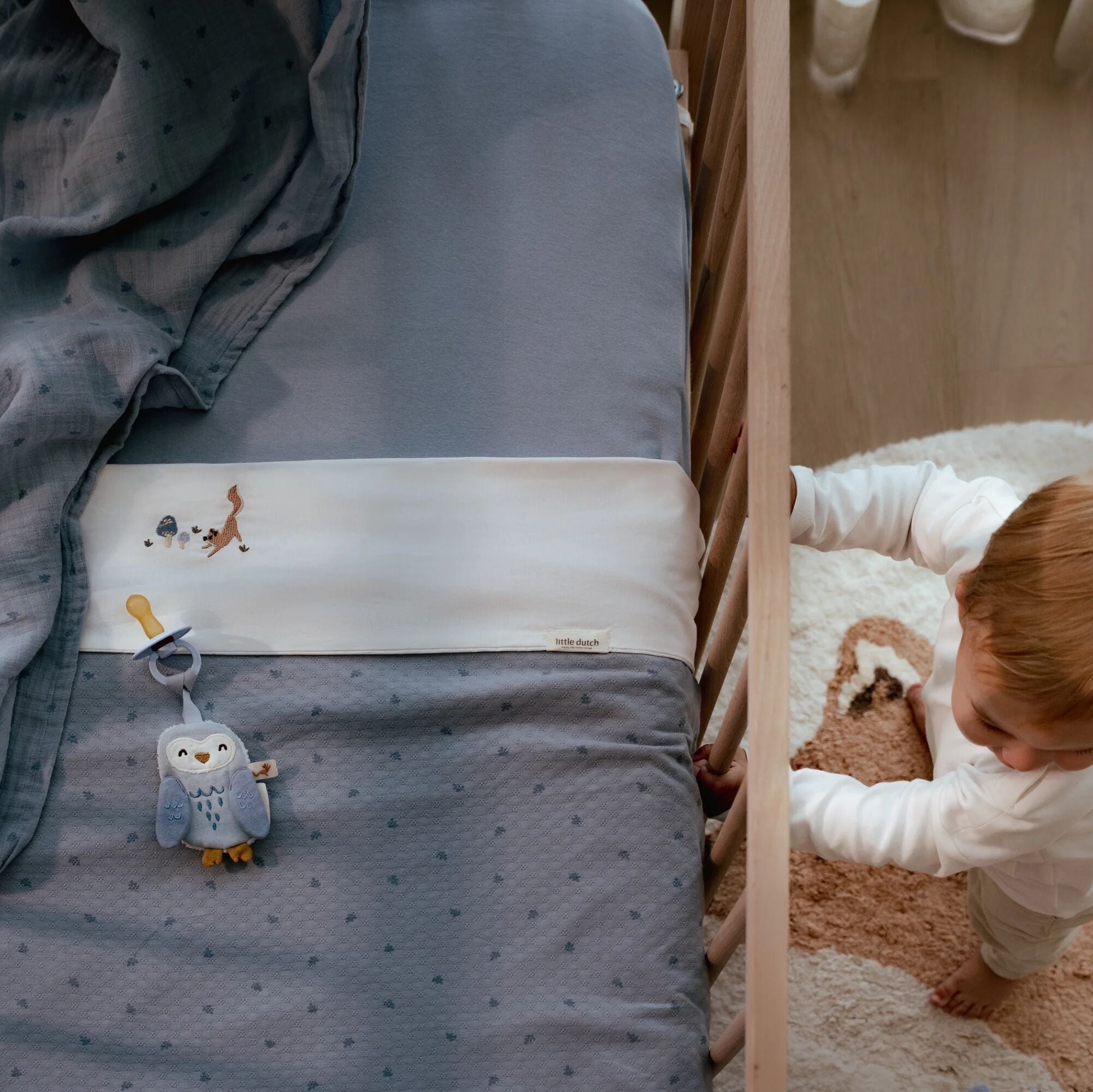 LITTLE DUTCH. Summer Blanket Pure Denim Blue 70x100 - Image 7