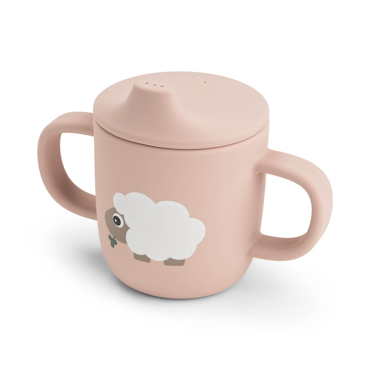 Silicone spout cup 2-handle - Tiny farm - Powder