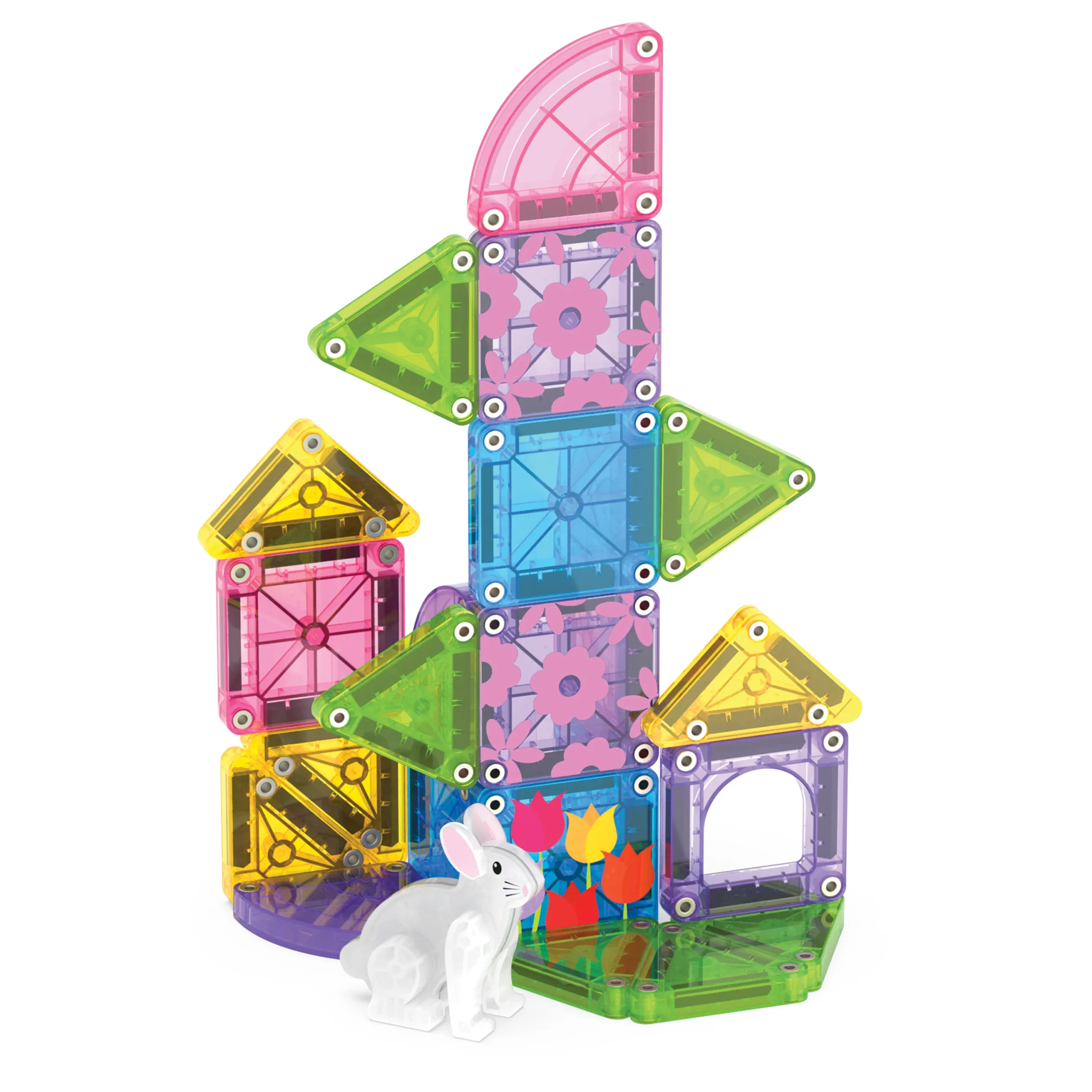 MAGNA-TILES microMAGS Spring Garden Travel Set 24 Pieces – Small Magnetic STEM Travel Tiles - Image 2