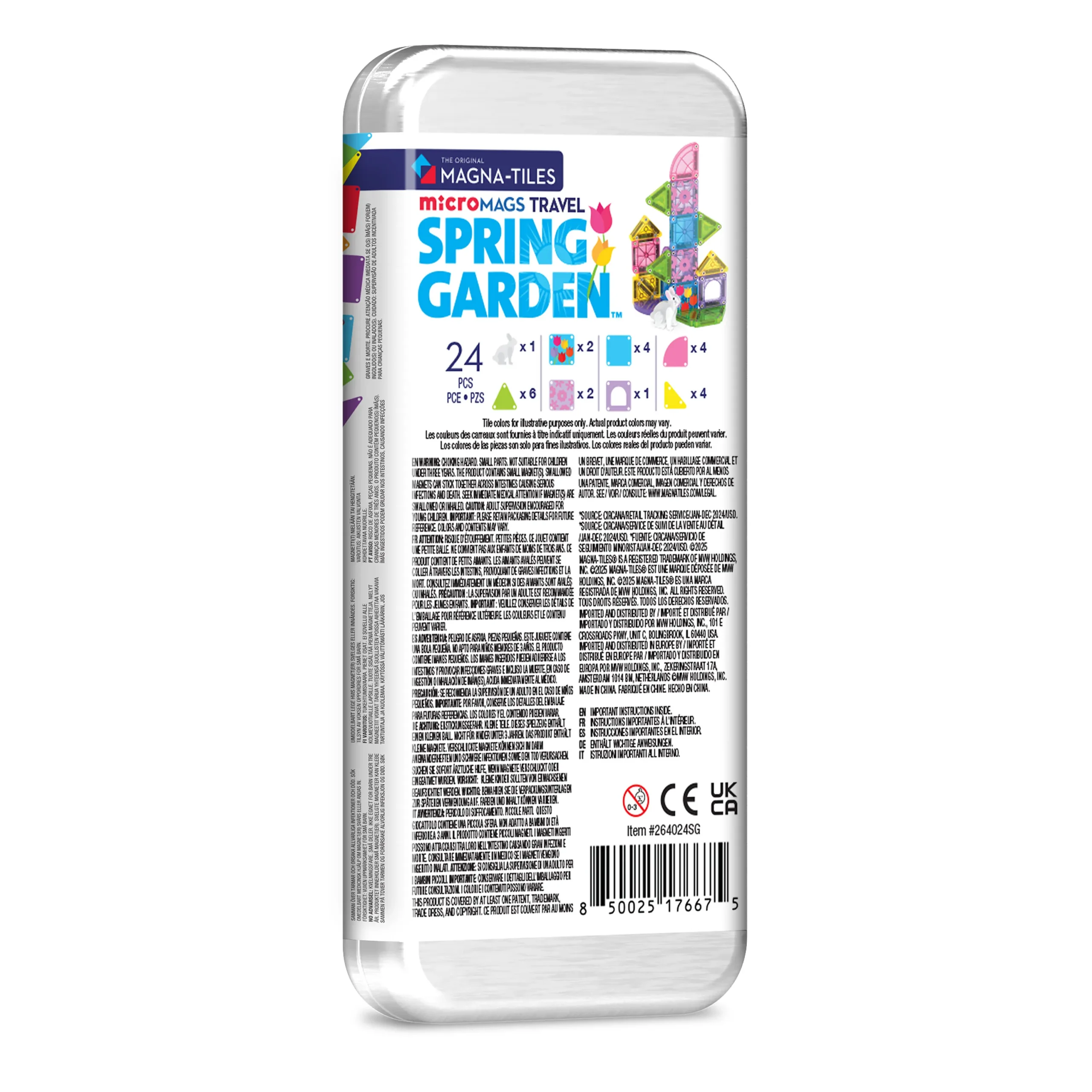 MAGNA-TILES microMAGS Spring Garden Travel Set 24 Pieces – Small Magnetic STEM Travel Tiles - Image 3