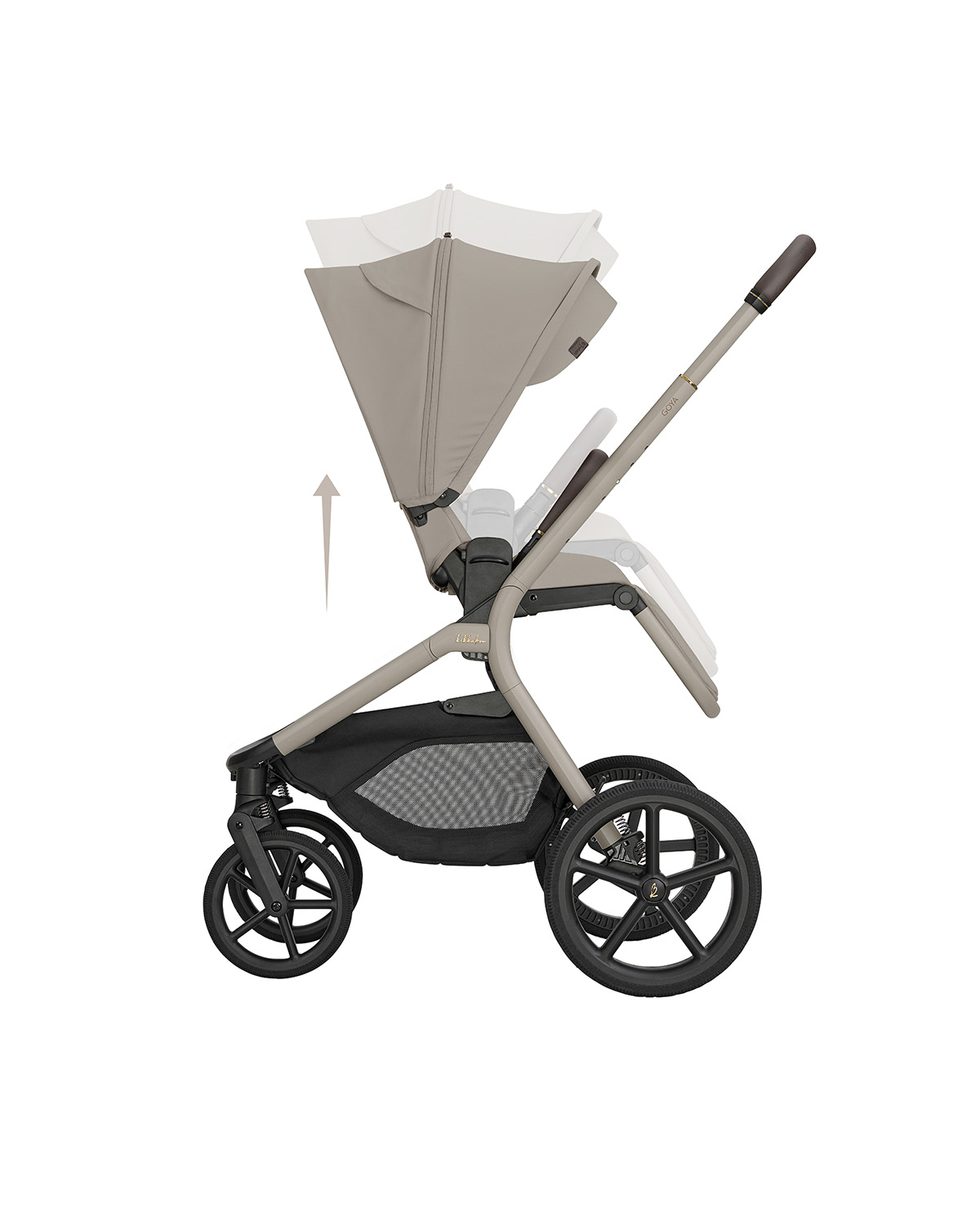 Kikkaboo Stroller 5in1 Travel System Goya Platinum Champagne - Image 4