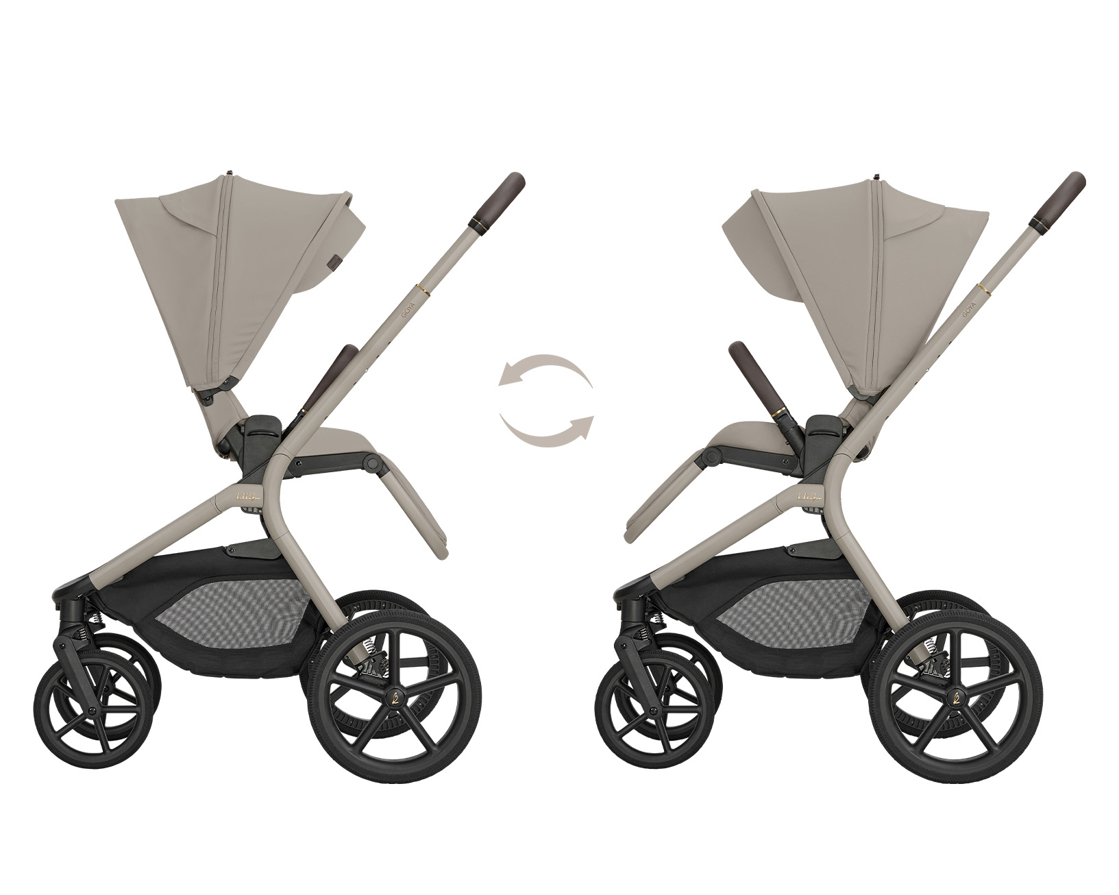Kikkaboo Stroller 5in1 Travel System Goya Platinum Champagne - Image 6