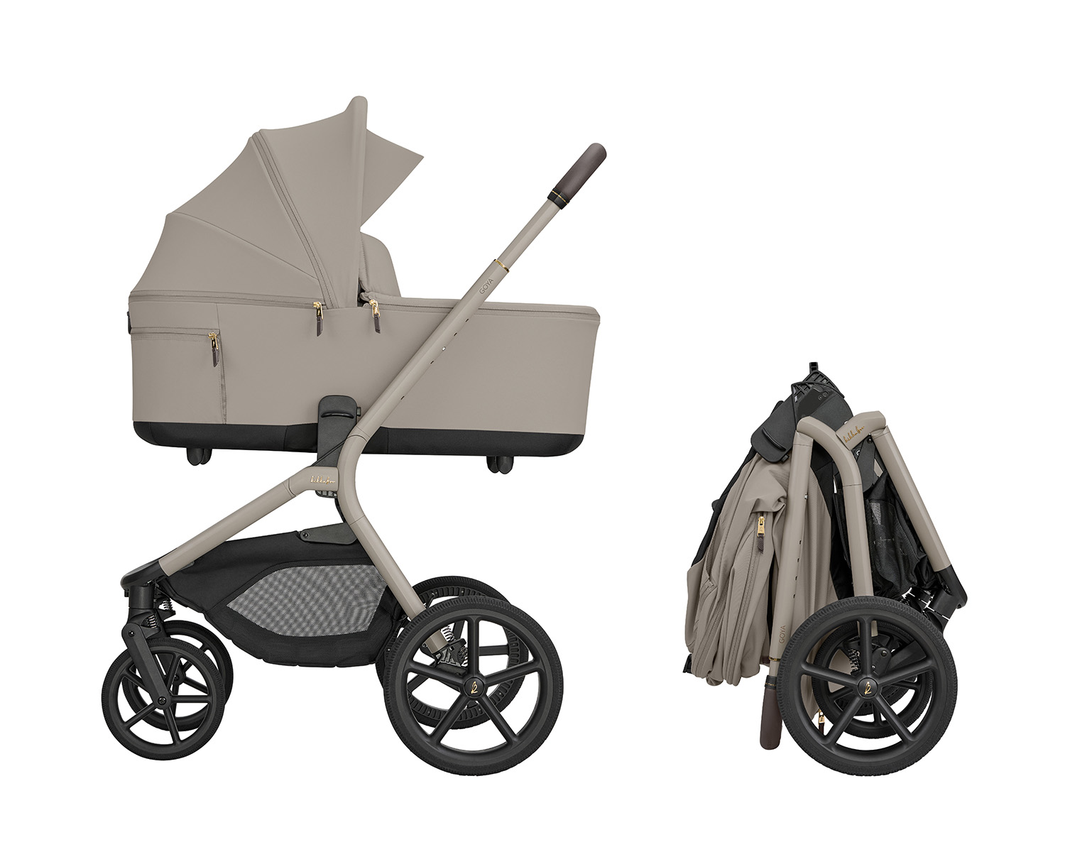 Kikkaboo Stroller 5in1 Travel System Goya Platinum Champagne - Image 9