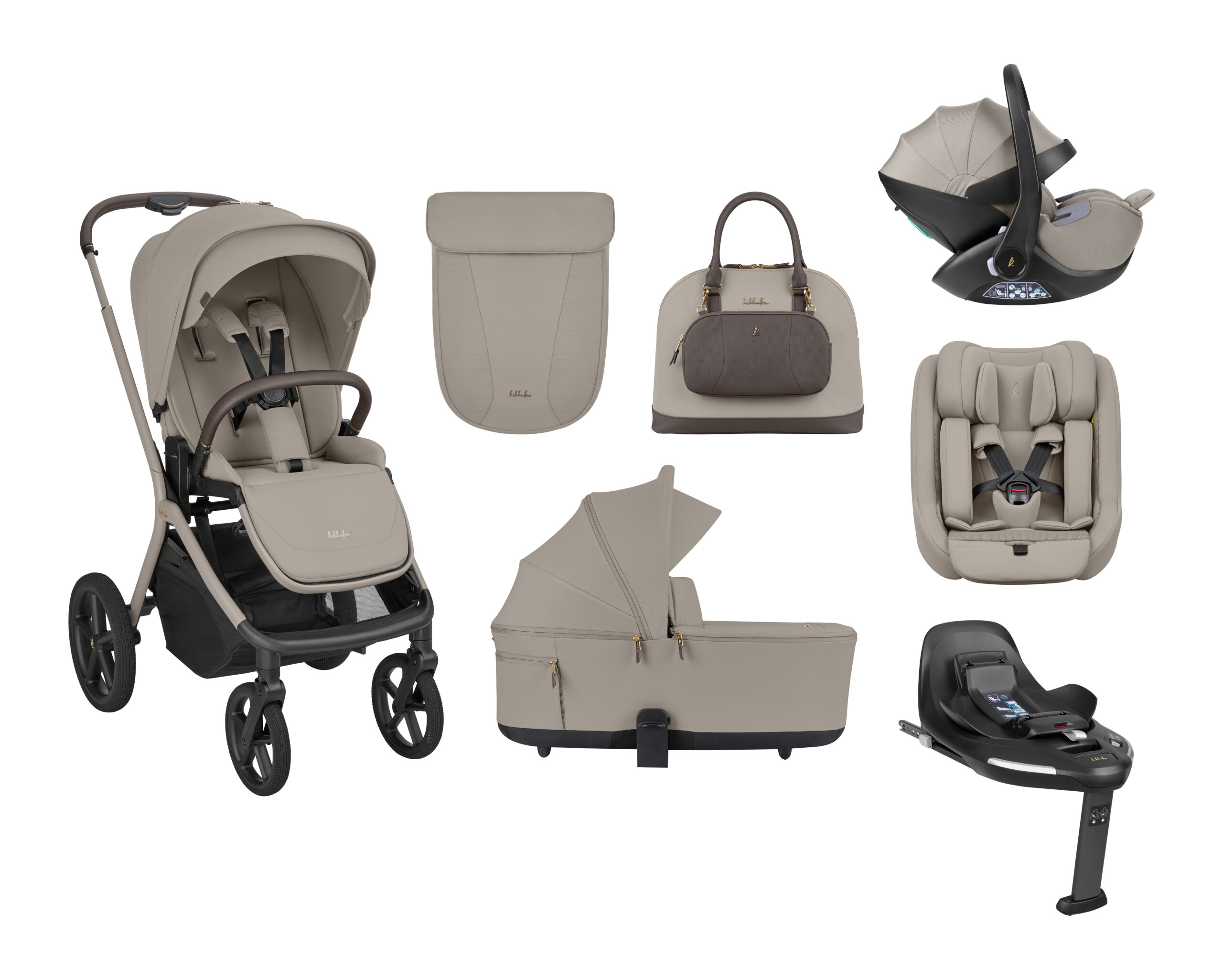 Kikkaboo Stroller 5in1 Travel System Goya Platinum Champagne