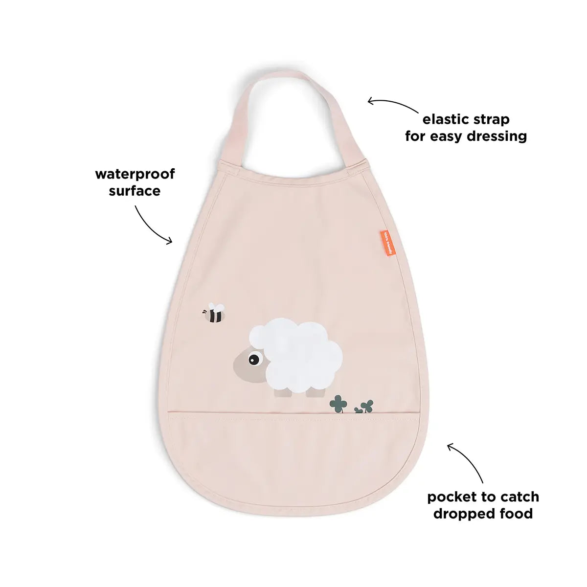 Pull-over bib - Tiny farm - Powder - Image 3