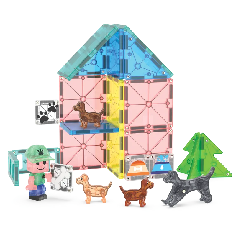MAGNA-TILES Puppy Park 27 Pieces – Magnetic STEM Tiles with Pet Park - Image 2