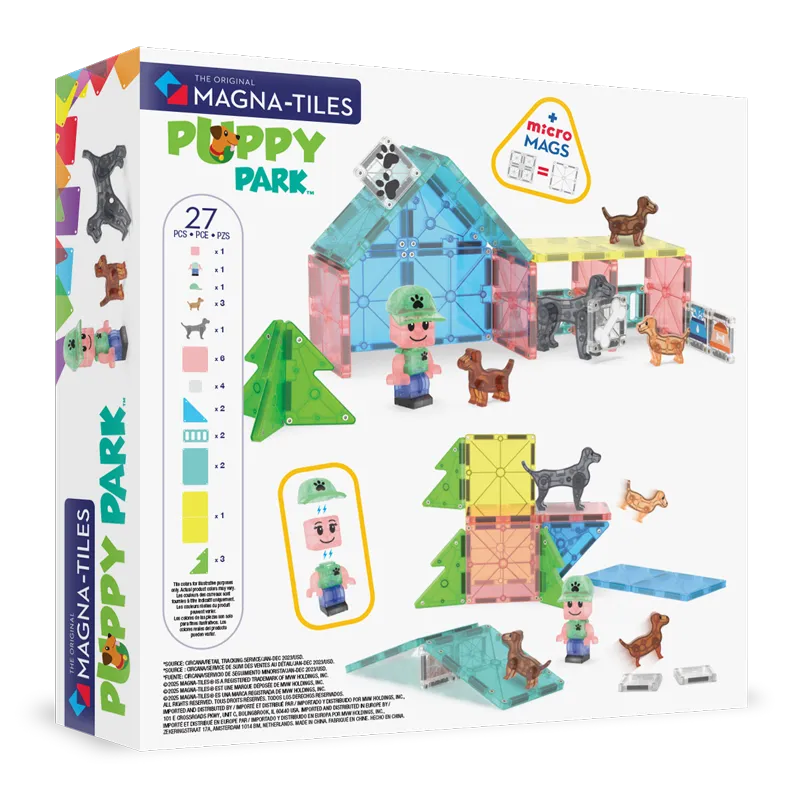 MAGNA-TILES Puppy Park 27 Pieces – Magnetic STEM Tiles with Pet Park - Image 3