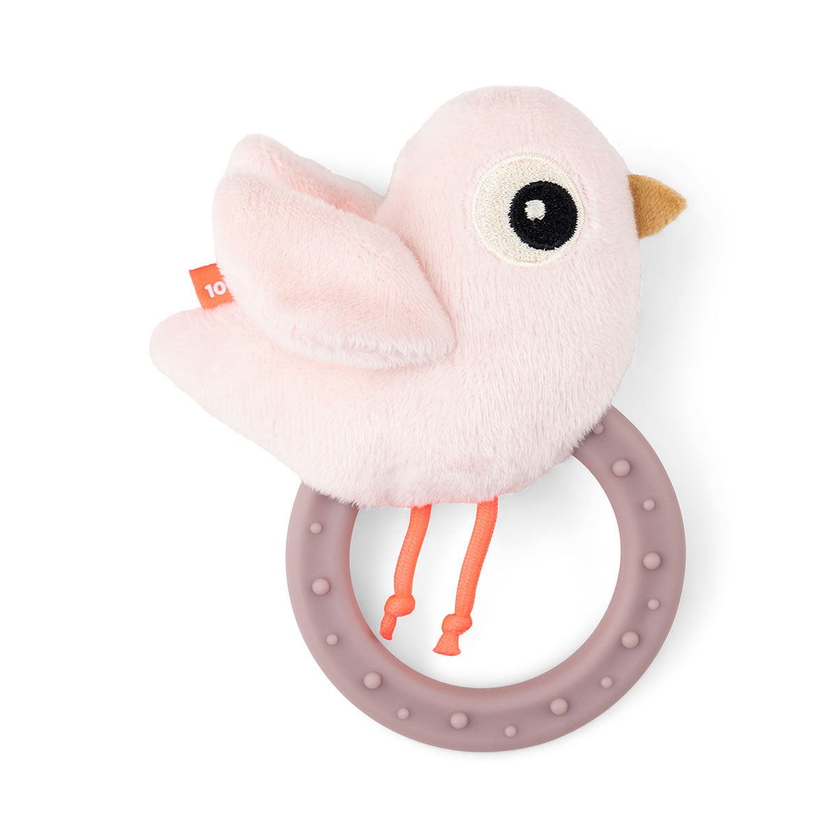 Sensory rattle w/teether - Birdee - Powder - Image 2
