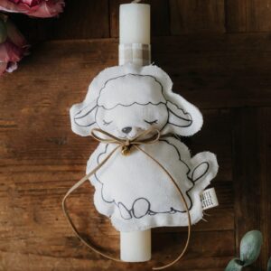 WHITE GOOSE EASTER CANDLE LITTLE LAMB