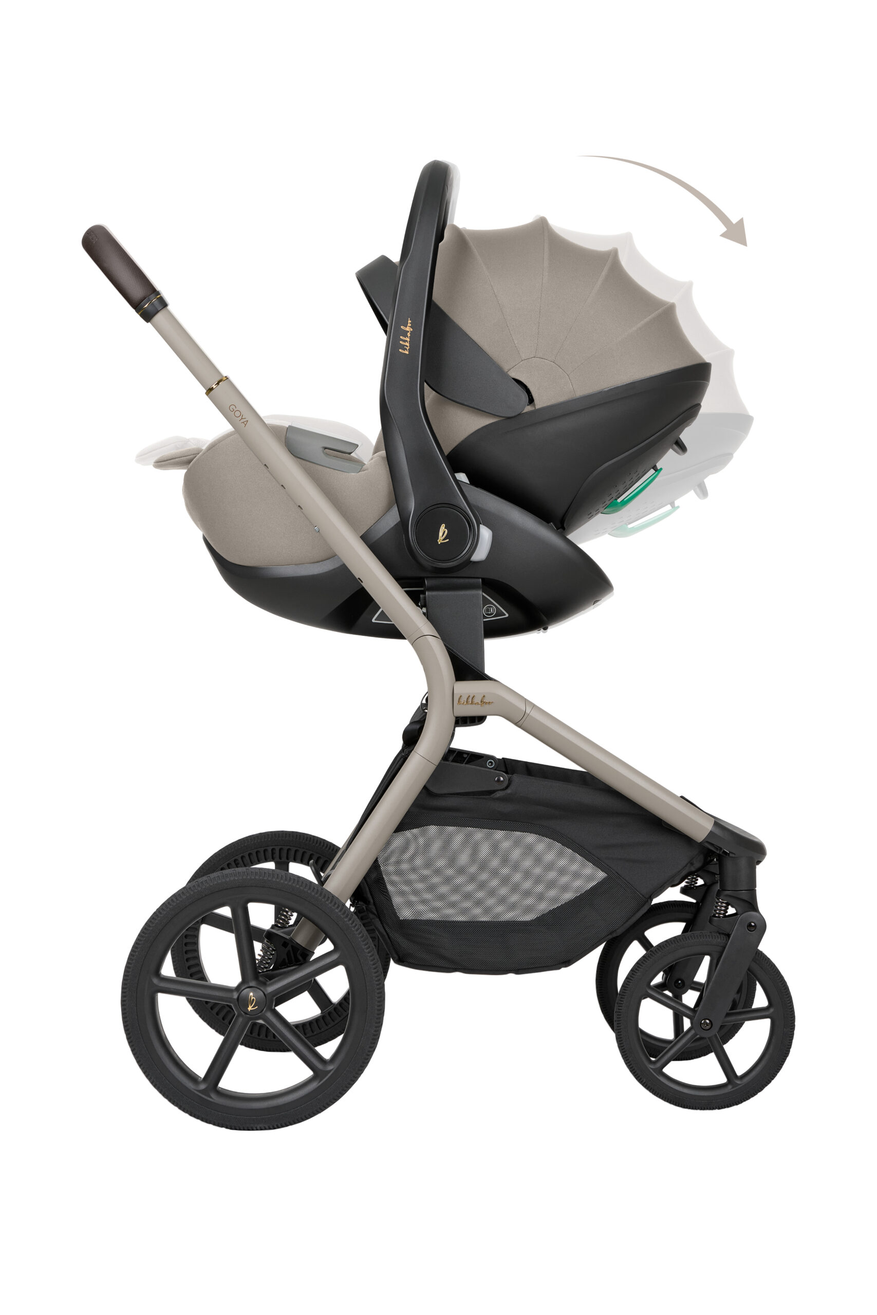 Kikkaboo Stroller 5in1 Travel System Goya Platinum Champagne - Image 27