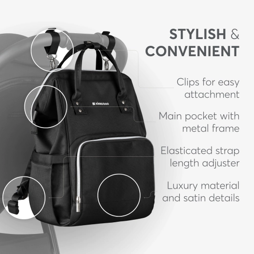 Kikkaboo Mama bag Siena Black & Silver 2025 - Image 8