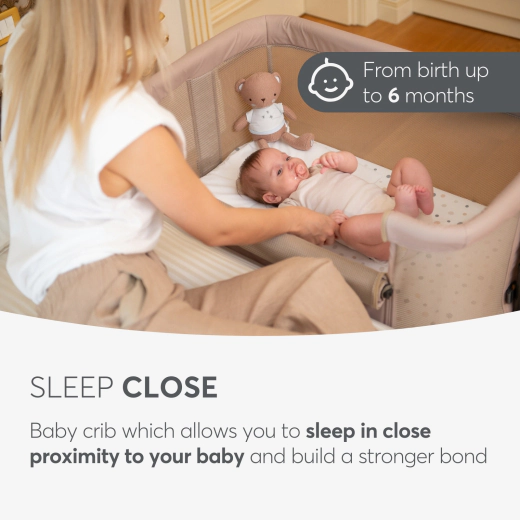 Kikkaboo Bedside crib Noah Dark Grey 2025 - Image 4