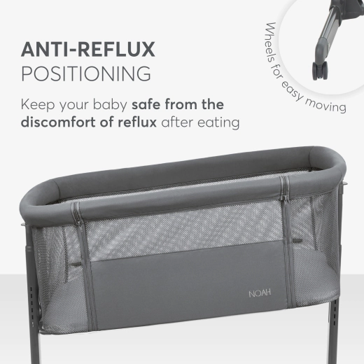 Kikkaboo Bedside crib Noah Dark Grey 2025 - Image 6