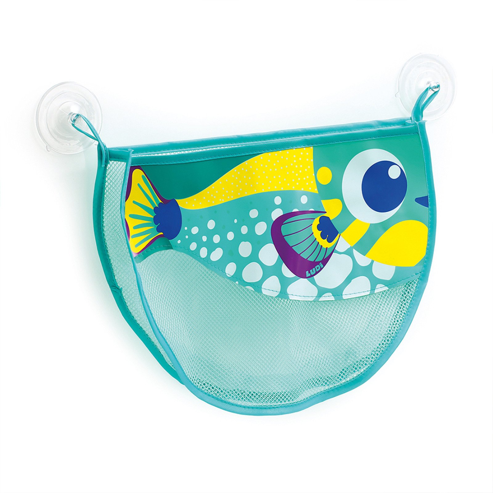 Ludi bathroom storage net with suction cups “Fish”