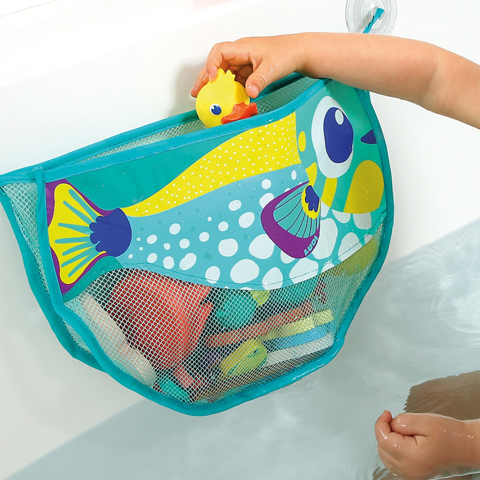 Ludi bathroom storage net with suction cups “Fish” - Image 4