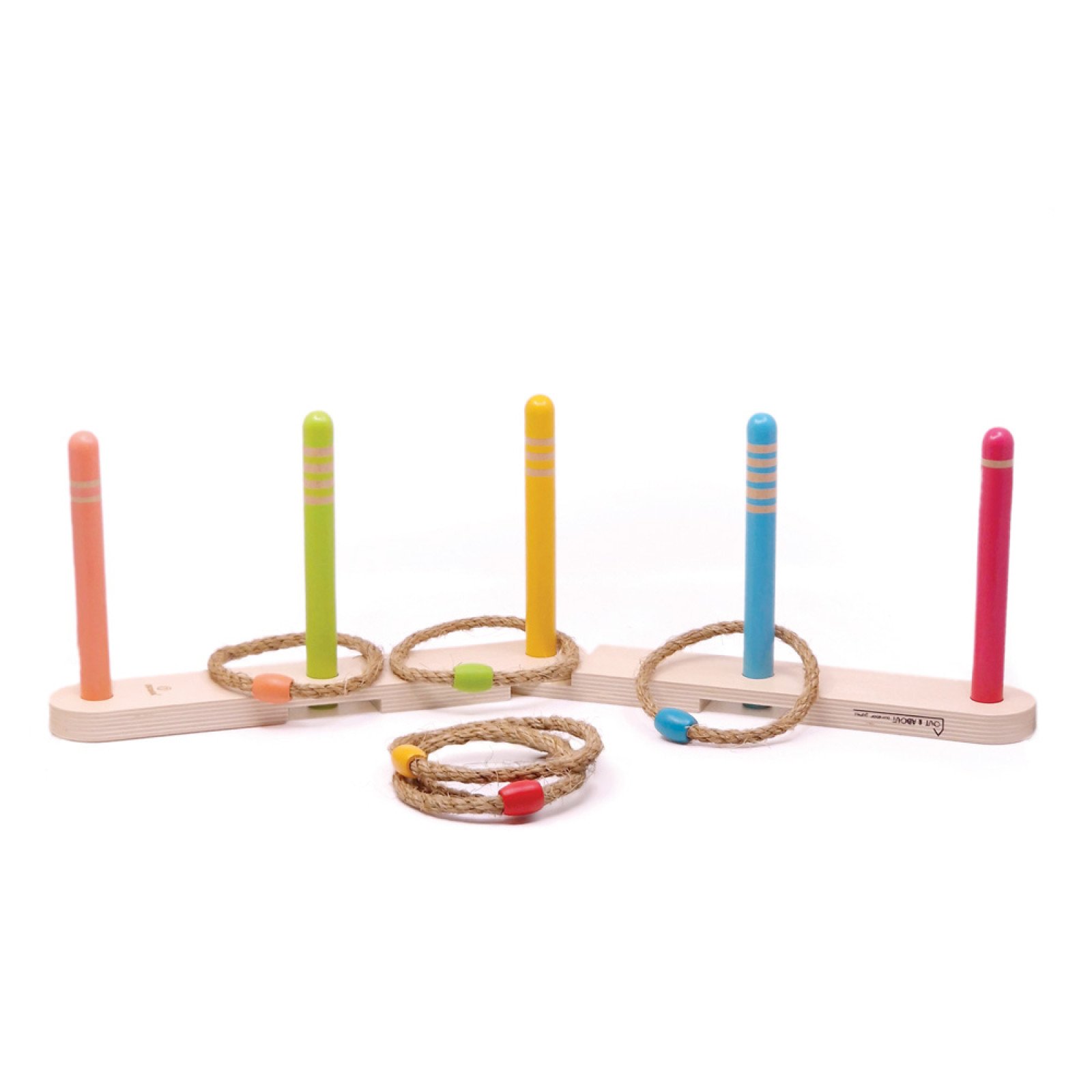 Svoora wooden target game with hoops in a fabric backpack - Image 7