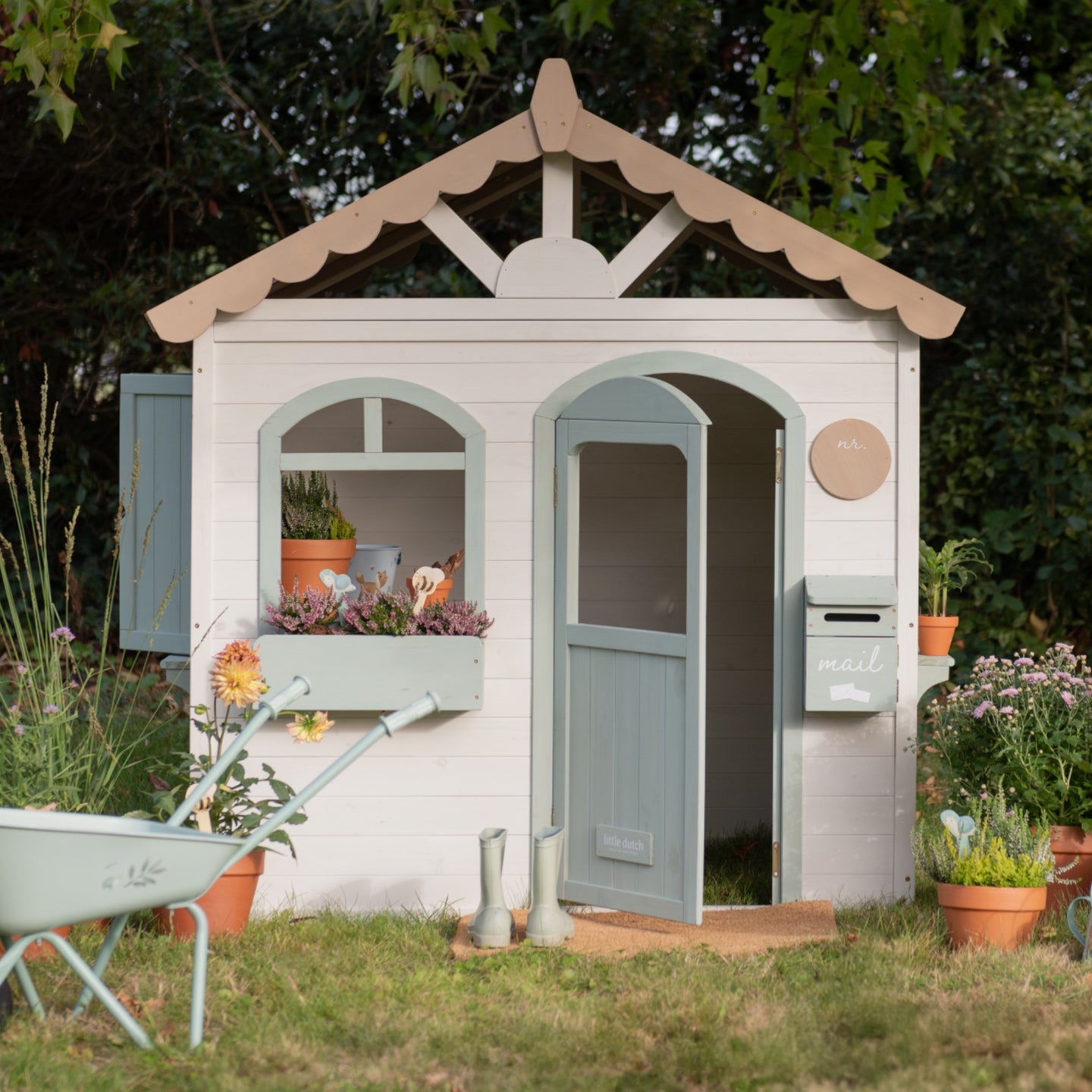 LITTLE DUTCH. FSC wooden children's garden playhouse - Image 4