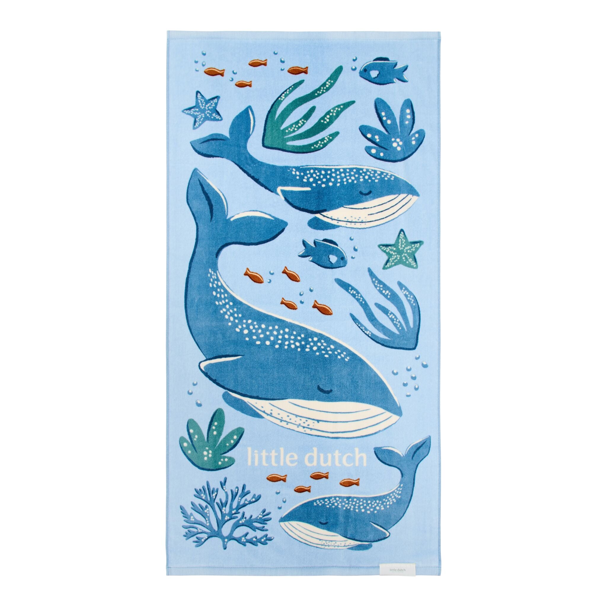 LITTLE DUTCH. Beach Towel Ocean World Blue - 60x120cm
