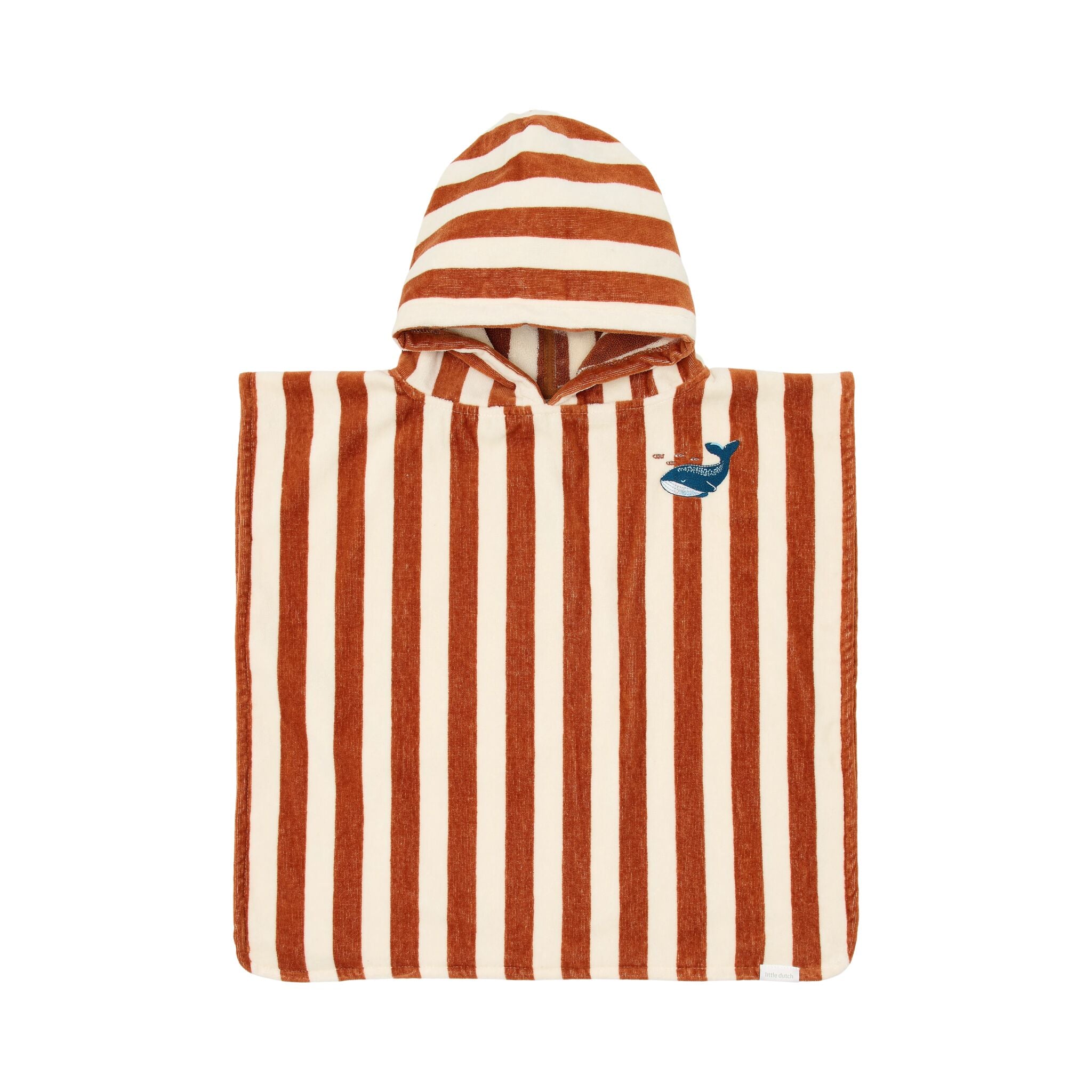LITTLE DUTCH. Beach Poncho Ocean World Brown Stripe - One size