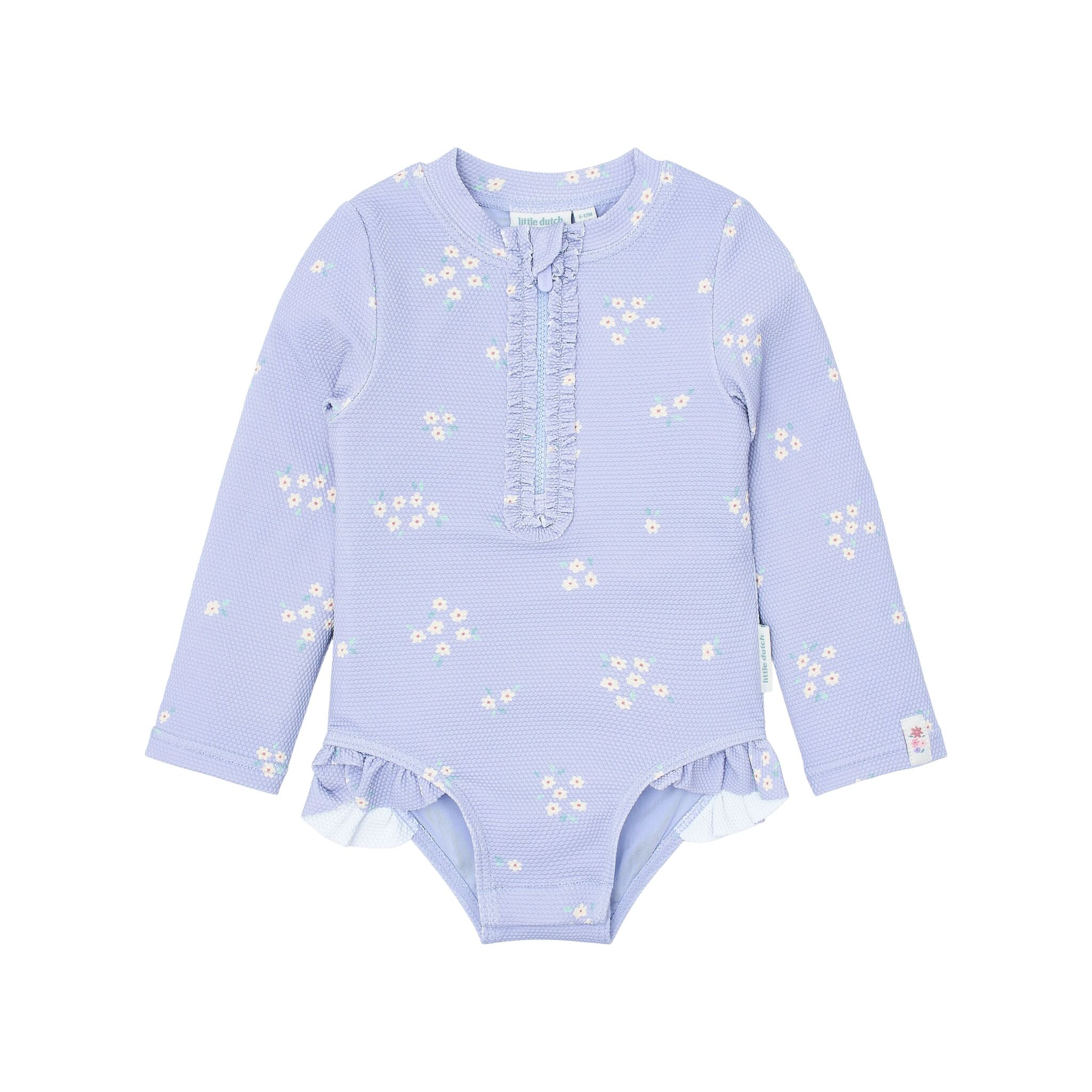 LITTLE DUTCH. Long-Sleeve Swimsuit with Ruffles Dreamy Lavender - 86/92cm