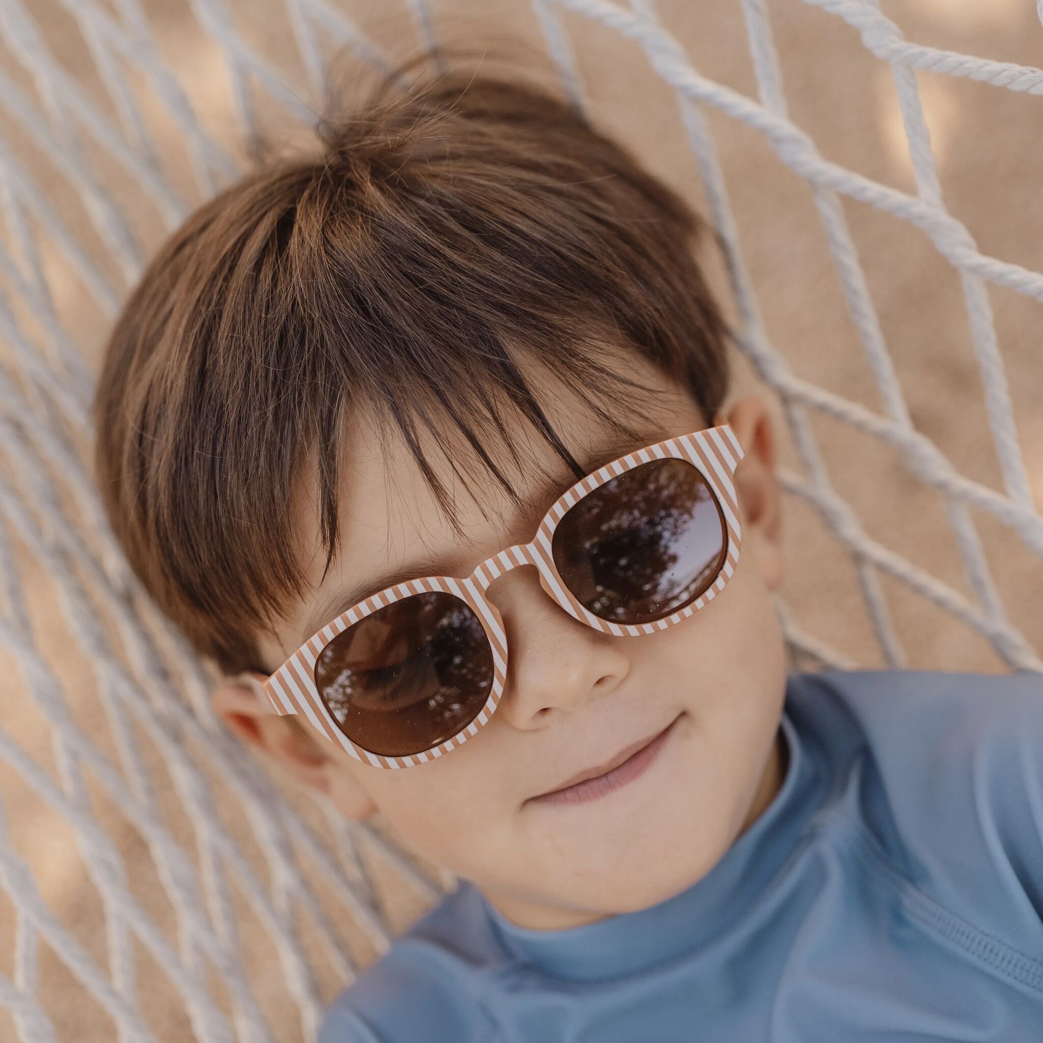 LITTLE DUTCH. Children's sunglasses UV 400 Ocean Brown Stripes - Image 2