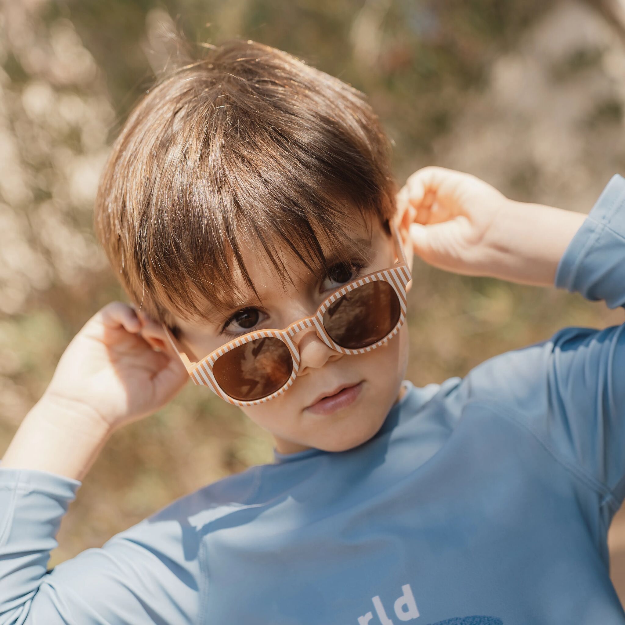 LITTLE DUTCH. Children's sunglasses UV 400 Ocean Brown Stripes - Image 6