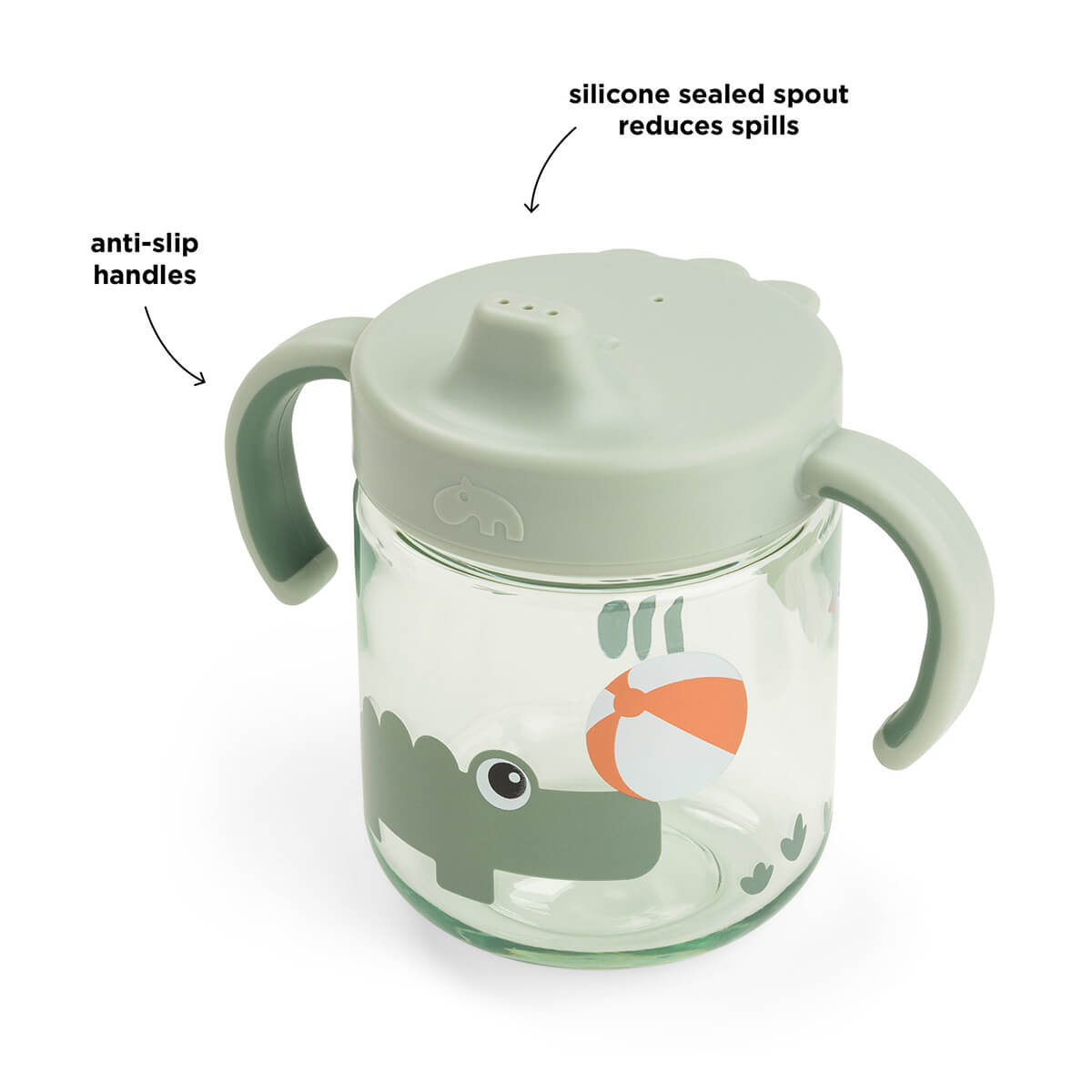 DONE BY DEER Learning spout cup 2-handle - Playground - Green - Image 3