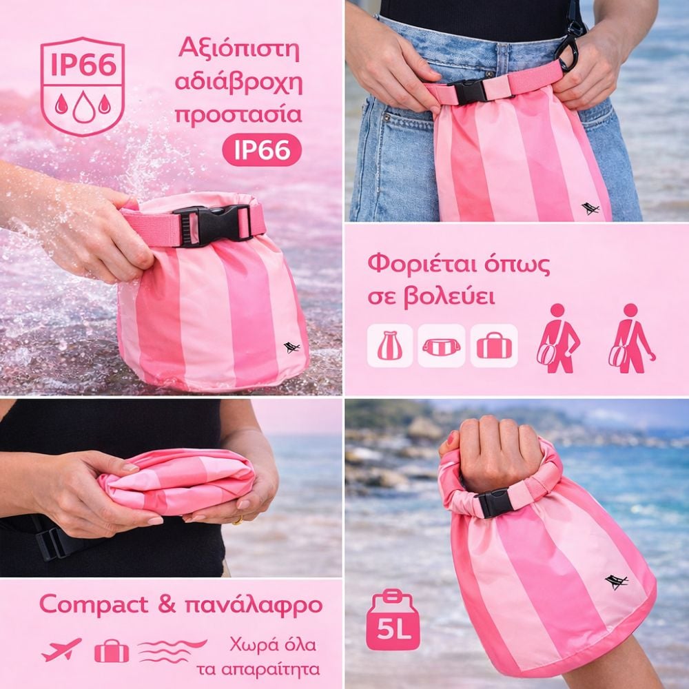 Dock & Bay: Dry Bag 5L (waterproof beach bag) Miami Sorbet - Image 11