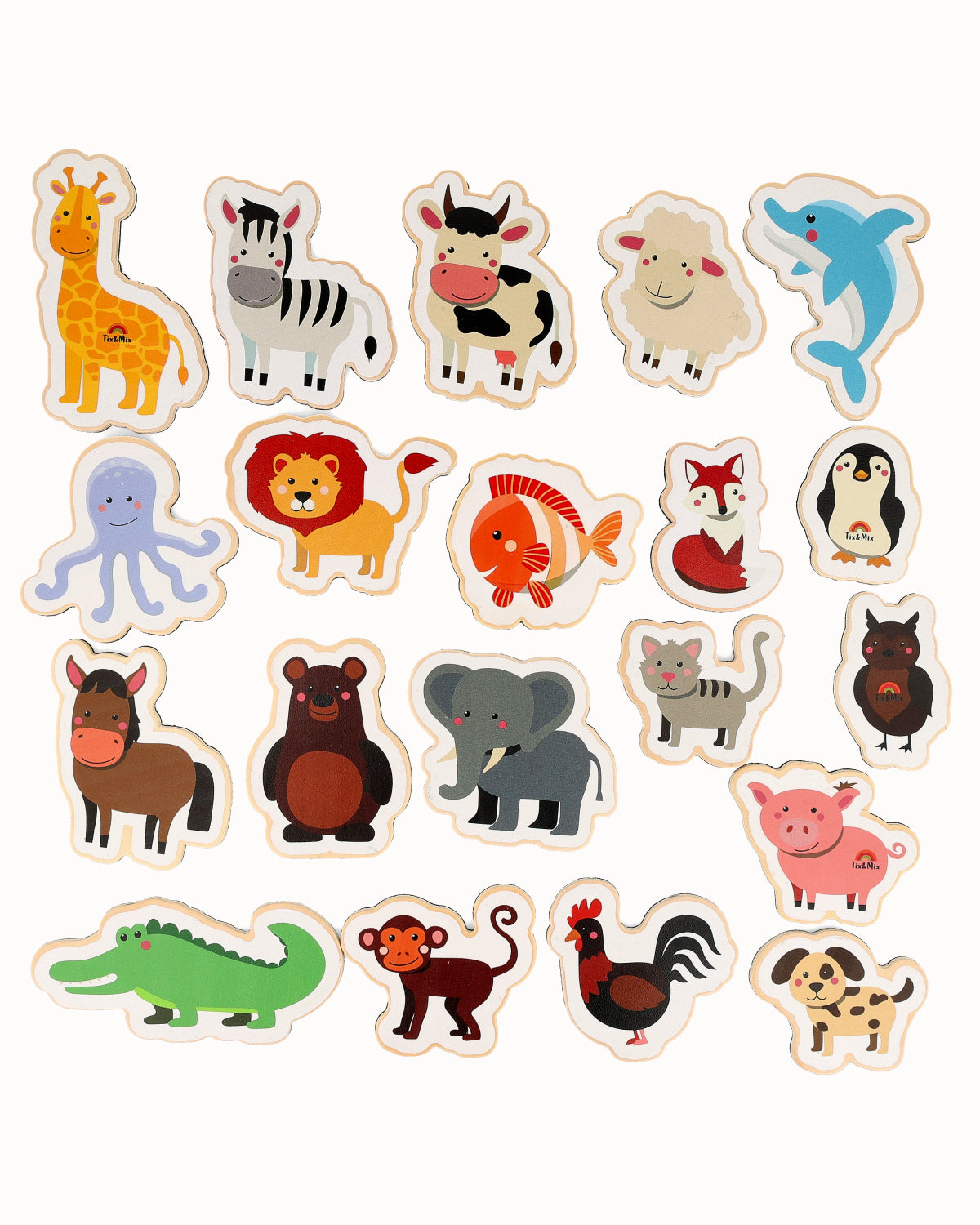TIX & MIX Wooden Magnet Set Animals (set of 20) - Image 3