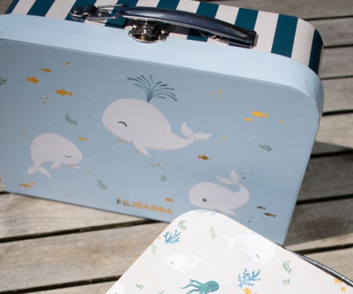 Filibabba Suitcase Set for Play and Storage 2 Pack – Christian’s Whale Tales - Image 3