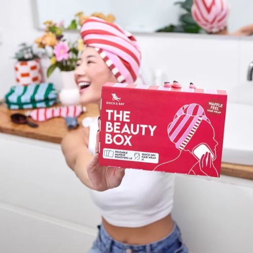Dock & Bay: Gift Set with Hair Towel - Turban & Makeup Remover Wipes - Cherry Bomb - Image 3