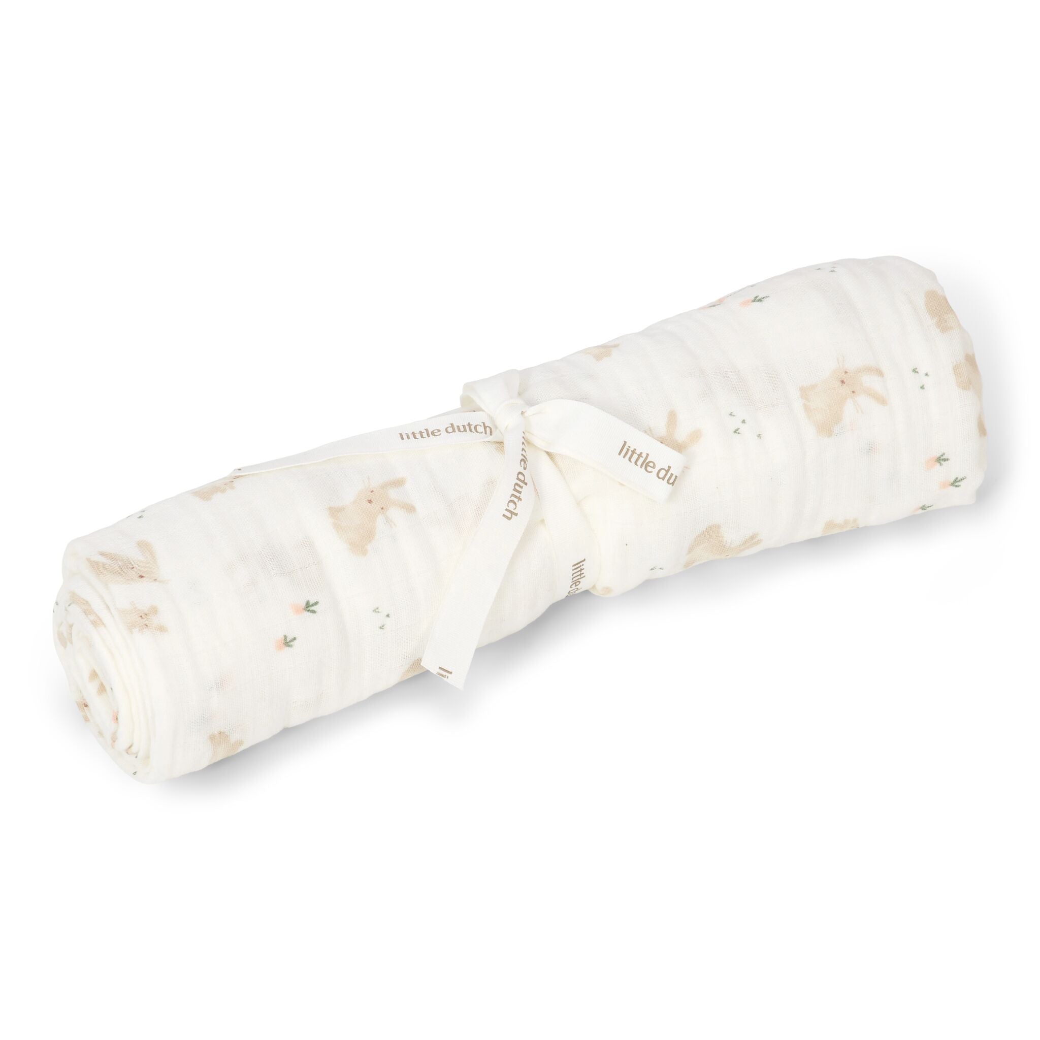 LITTLE DUTCH Swaddle Newborn Naturals Baby Bunny 120x120cm
