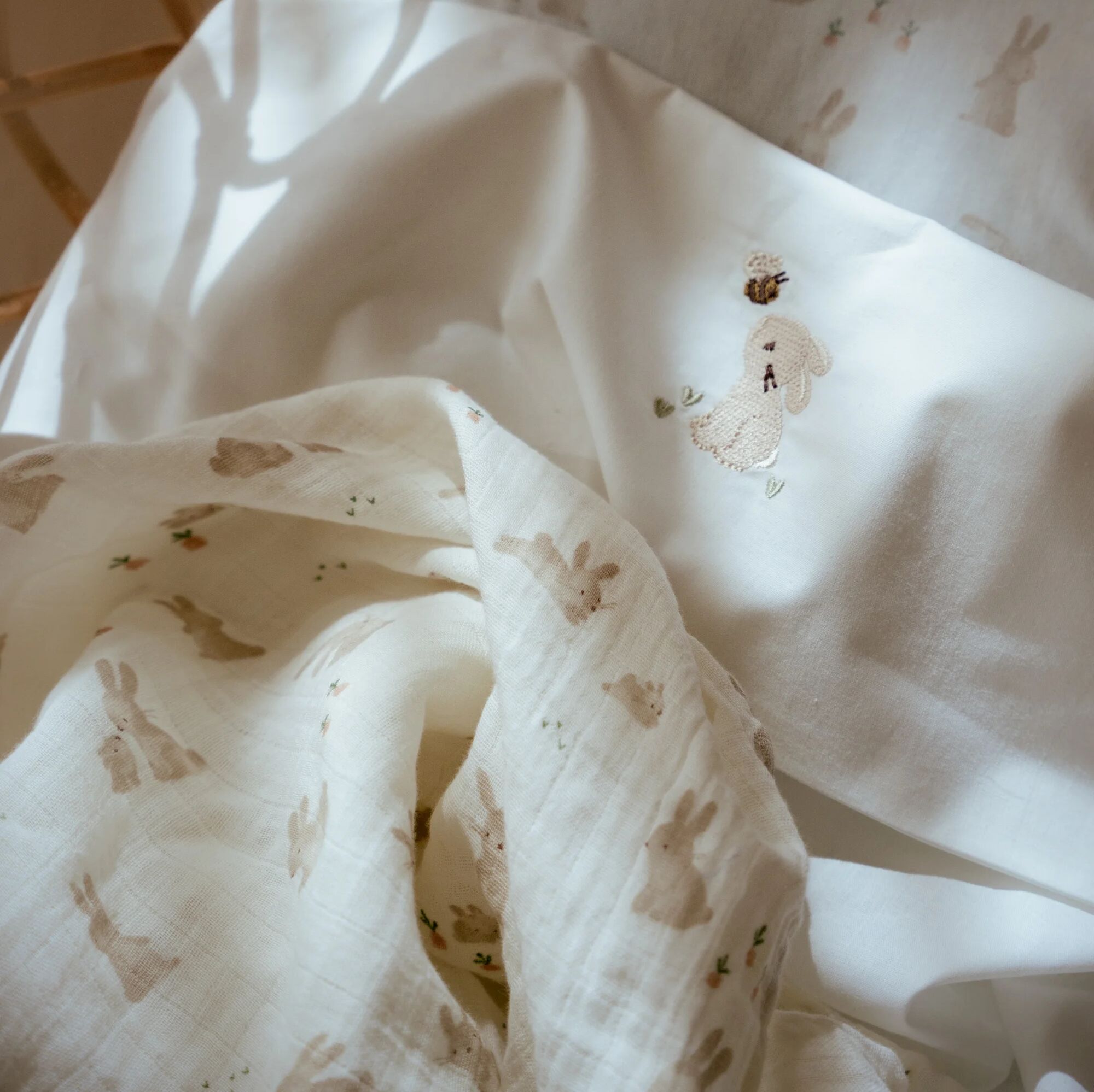LITTLE DUTCH Swaddle Newborn Naturals Baby Bunny 120x120cm - Image 5