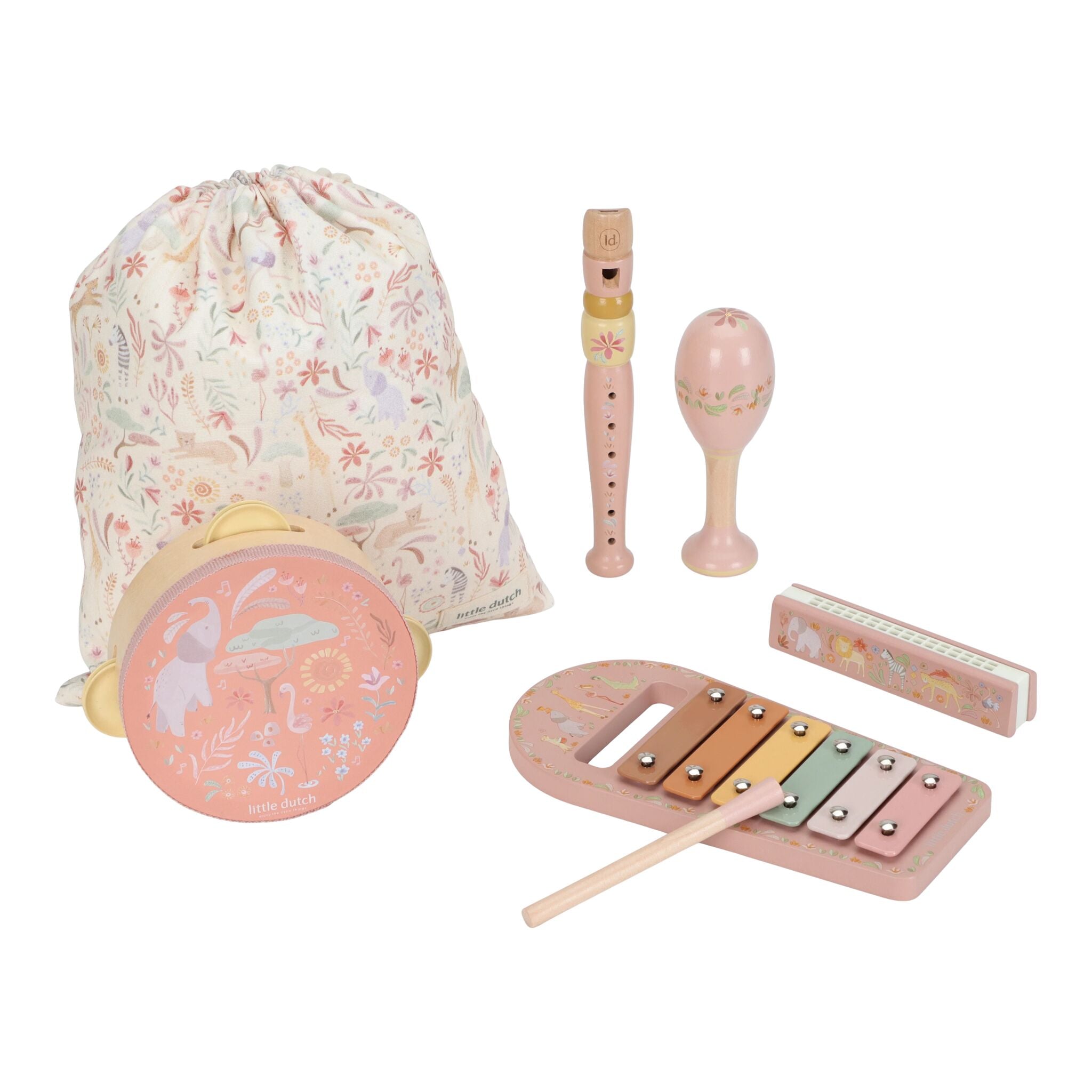 LITTLE DUTCH Music set - Pink - Safari Friends