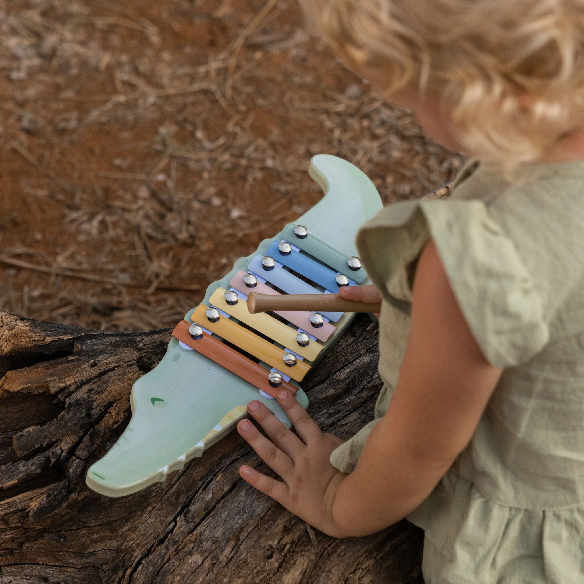 LITTLE DUTCH Xylophone - Crocodile - Safari Friends - Image 5