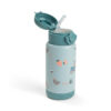 DONE BY DEER Insulated straw bottle - Tiny farm - Blue - 340 ml